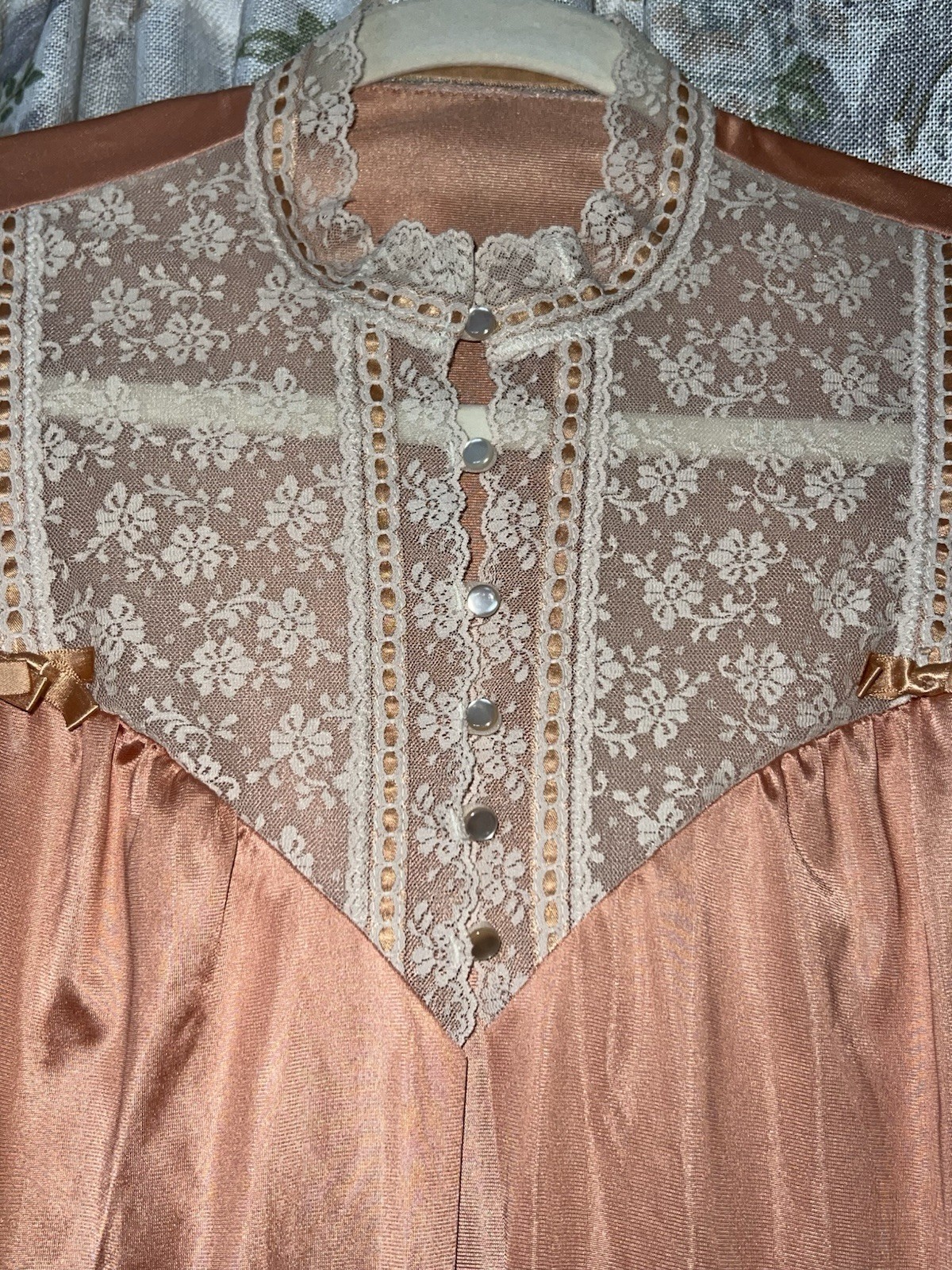 Vintage Pin-up 50”s Henson Kickernick Peach Lace Babydoll Nightgown Robe Set Sm