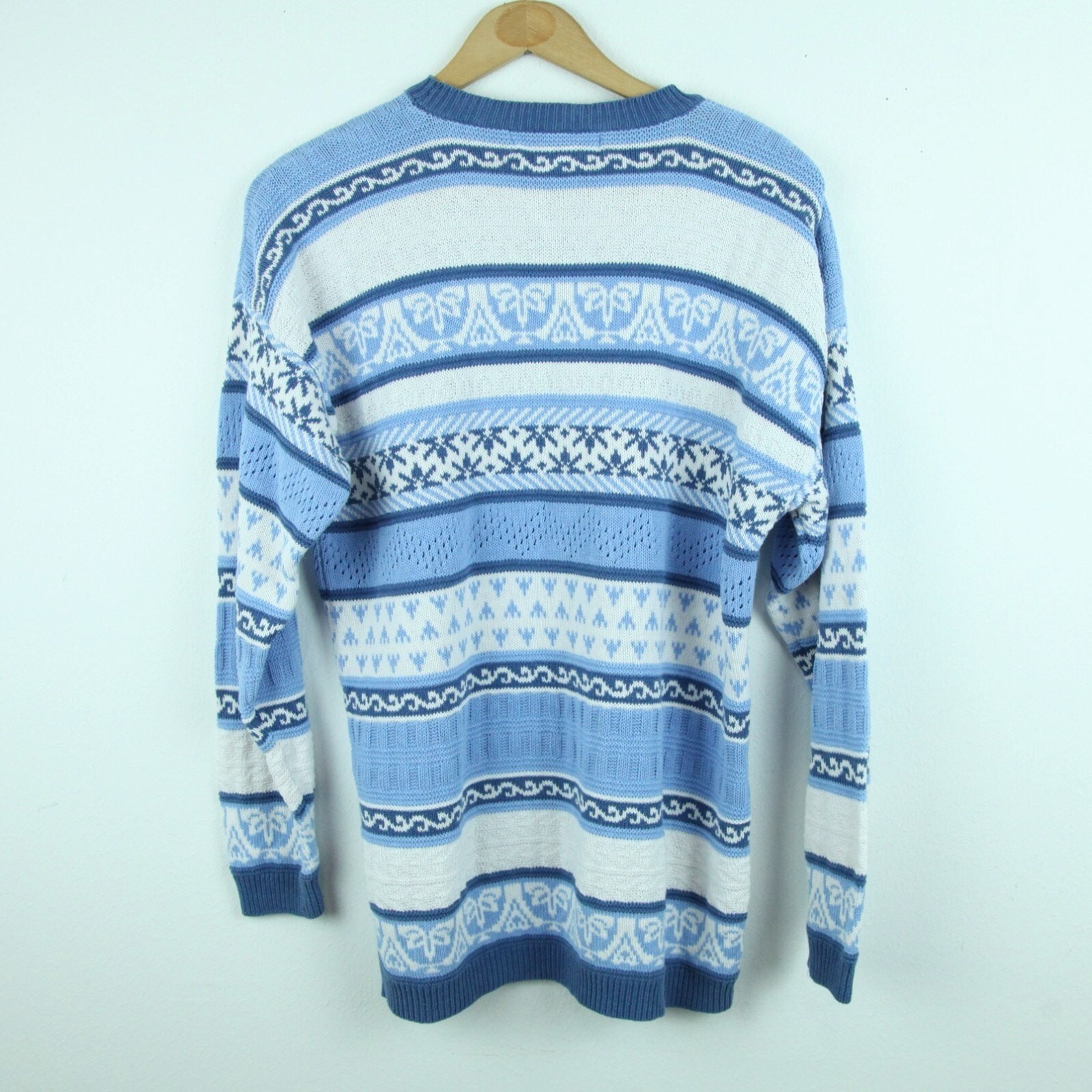 Vintage Small Sweater Stripe Preppy Cotton Blend Nautical Fisherman Country Club