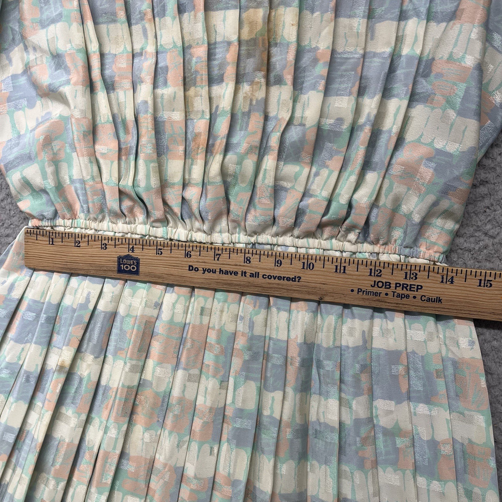 60’s 70’s Mavinette Dress Womens 14 Blue Geometric Accordion Secretary Vintage
