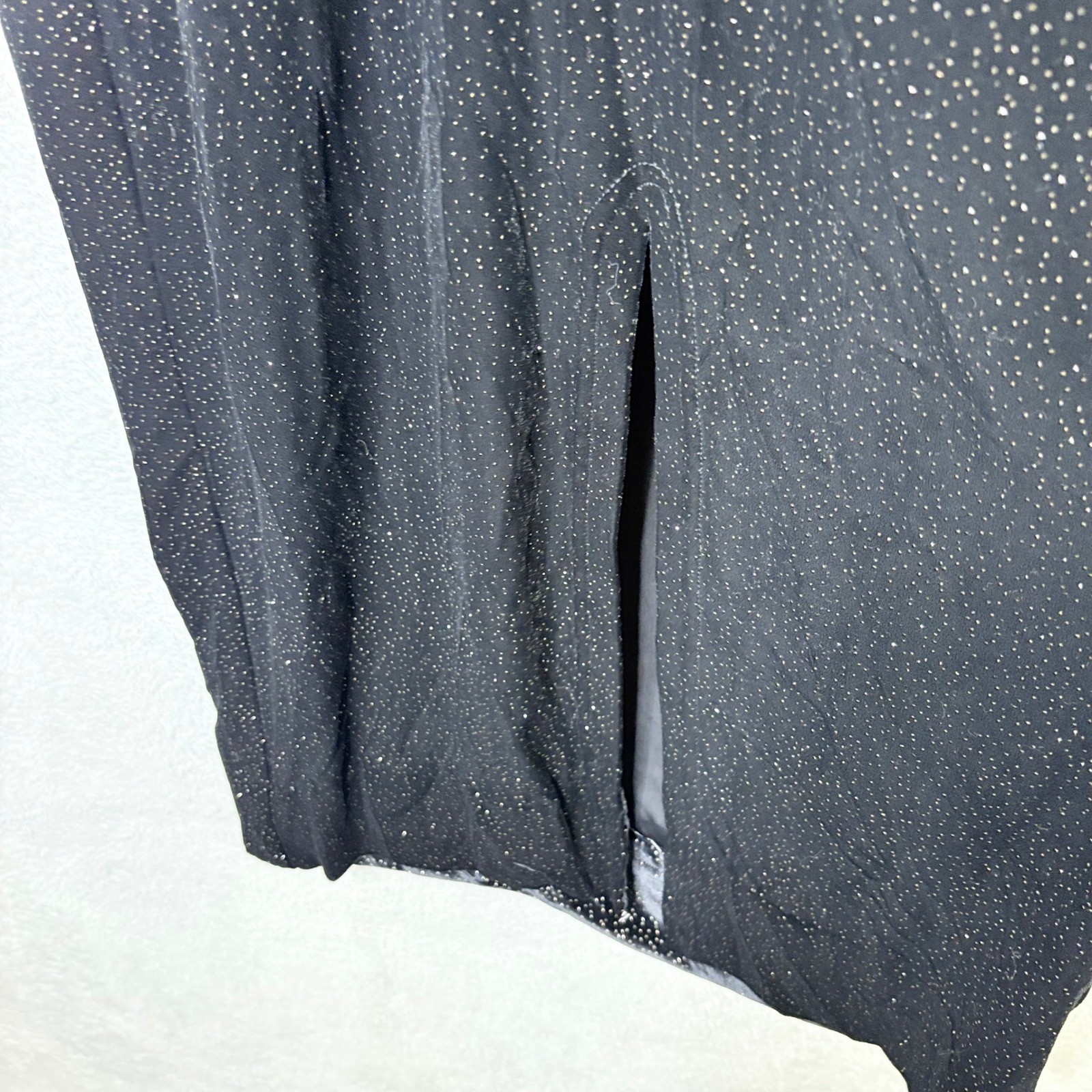 Vintage Maurices Black Velvet Sparkle Maxi Dress Square Neck Straps Size 10 90s