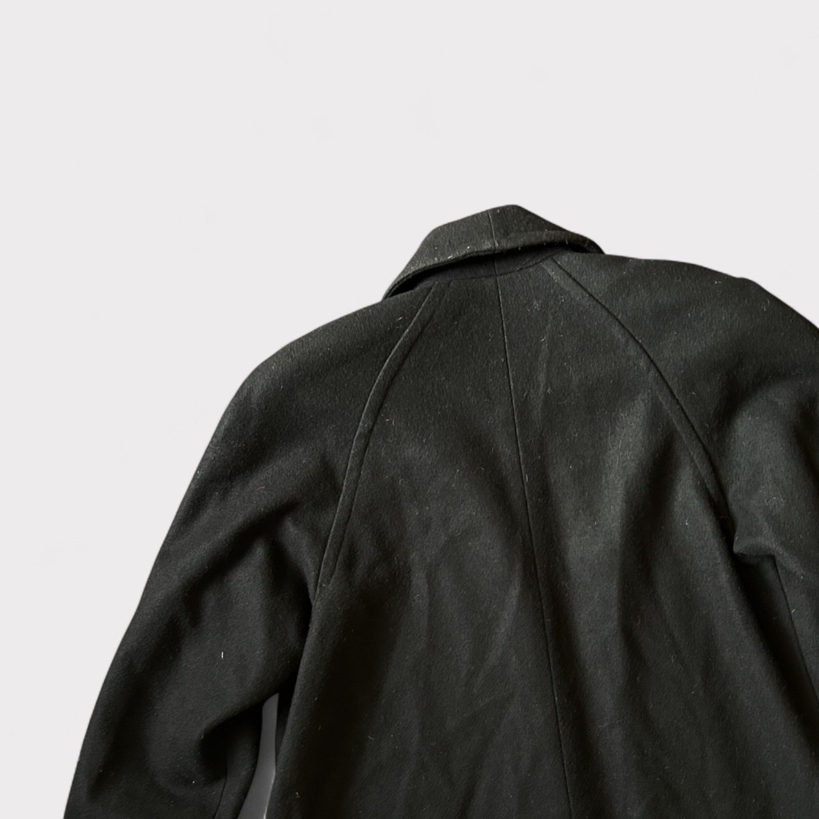 Vintage Jay Jacobs Large Black Wool Drape Winter Coat 1980s L