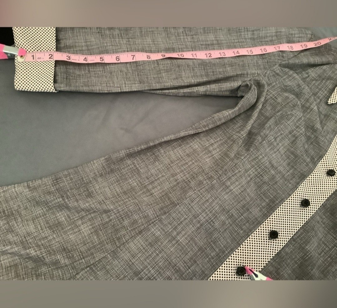VTG 50’s Fred Rothschild Gray Heathered Collared Dress Button Up Women’s Large