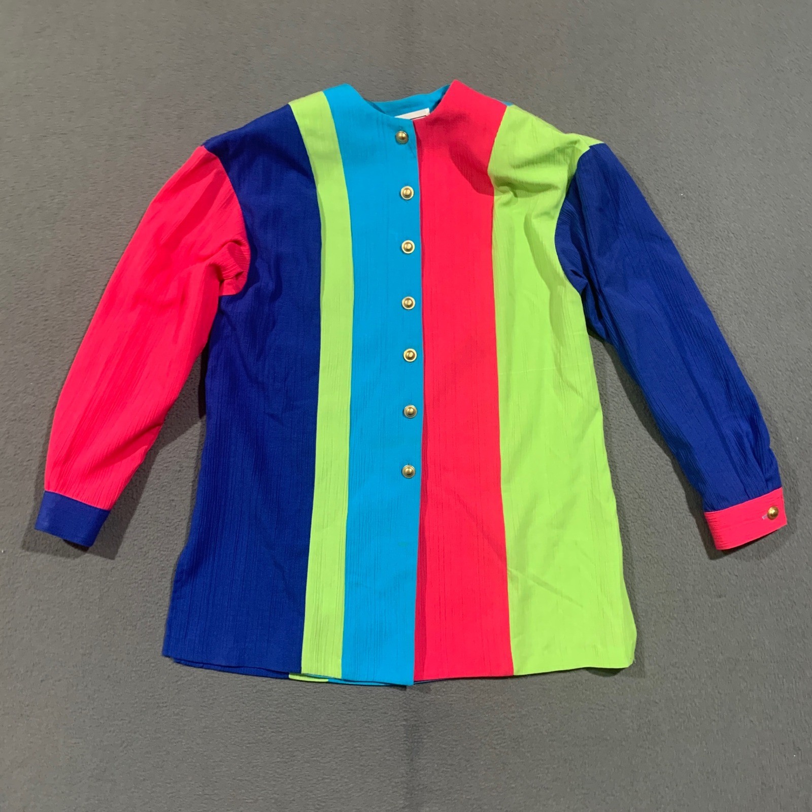 JG Petite by Joyce 3pc Suit Set Womens 6 8 Pink Blue Green 80s VTG Colorblock