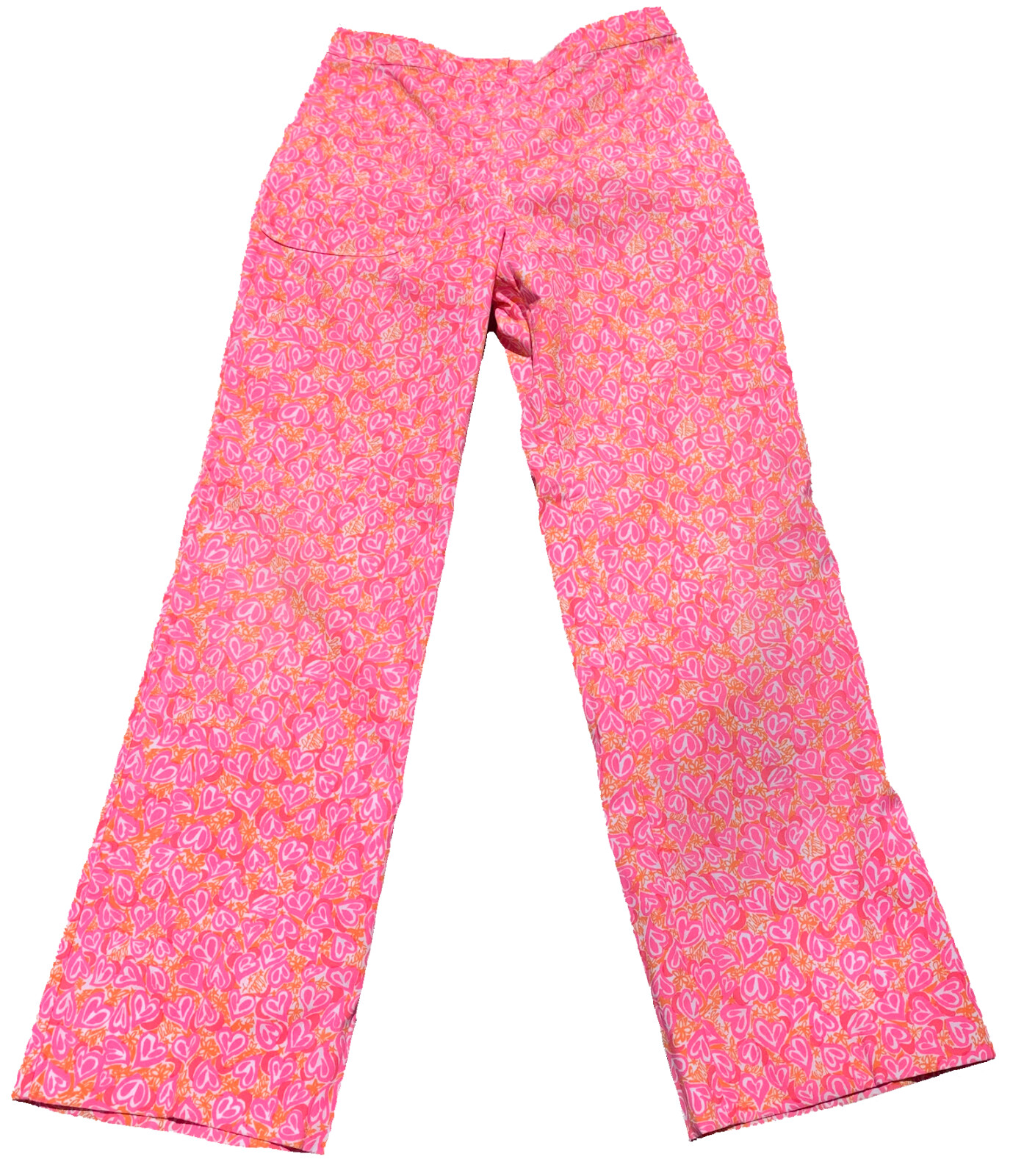 LILLY PULITZER Vintage 1960s Women’s Pink Heart Orange Flower Pants – Sz XS/S