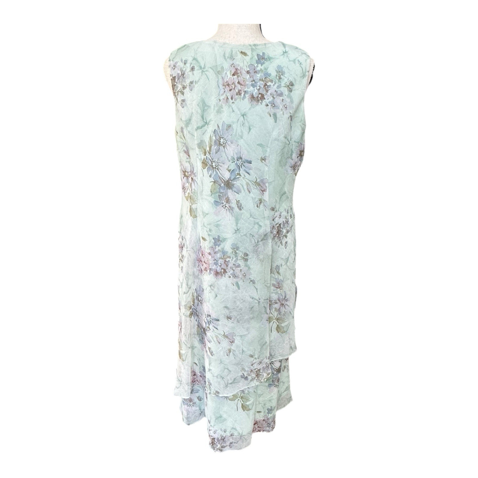Vintage R&M Richards Mint Floral Chiffon Fairy Dress Set Sz 10 USA
