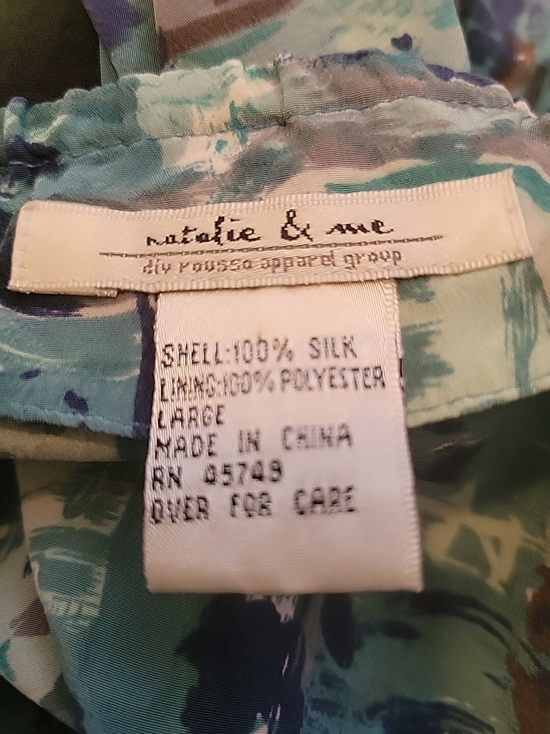 Vintage 90s 100% Silk Wrap Skirt Large Tropical Blues Natalie & Me