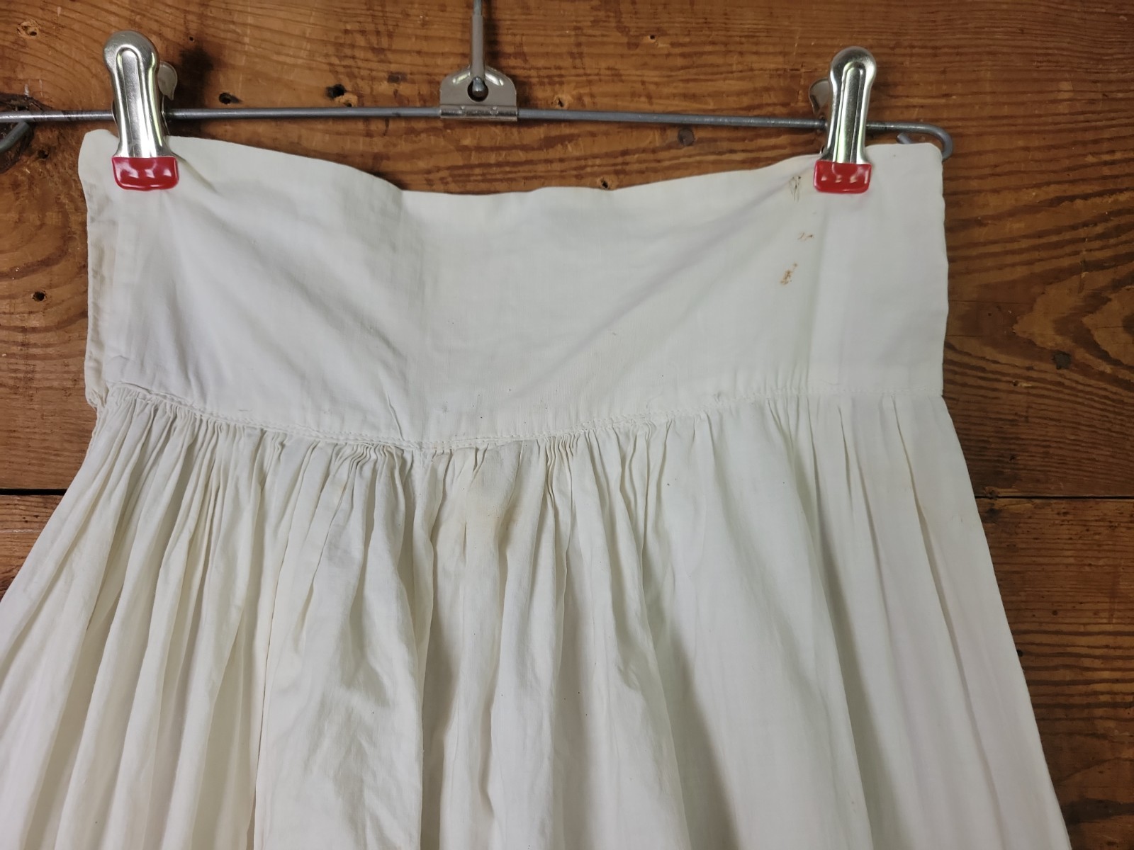 Vintage Antique Tiered Cotton Muslin Slip Skirt Pin Tucks Embroidered Lace