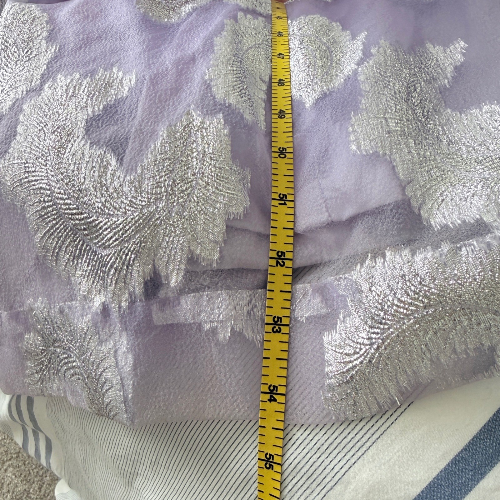 Liberty House Dress Women S Vintage Purple Silver Metallic Brocade Maxi Hawaii