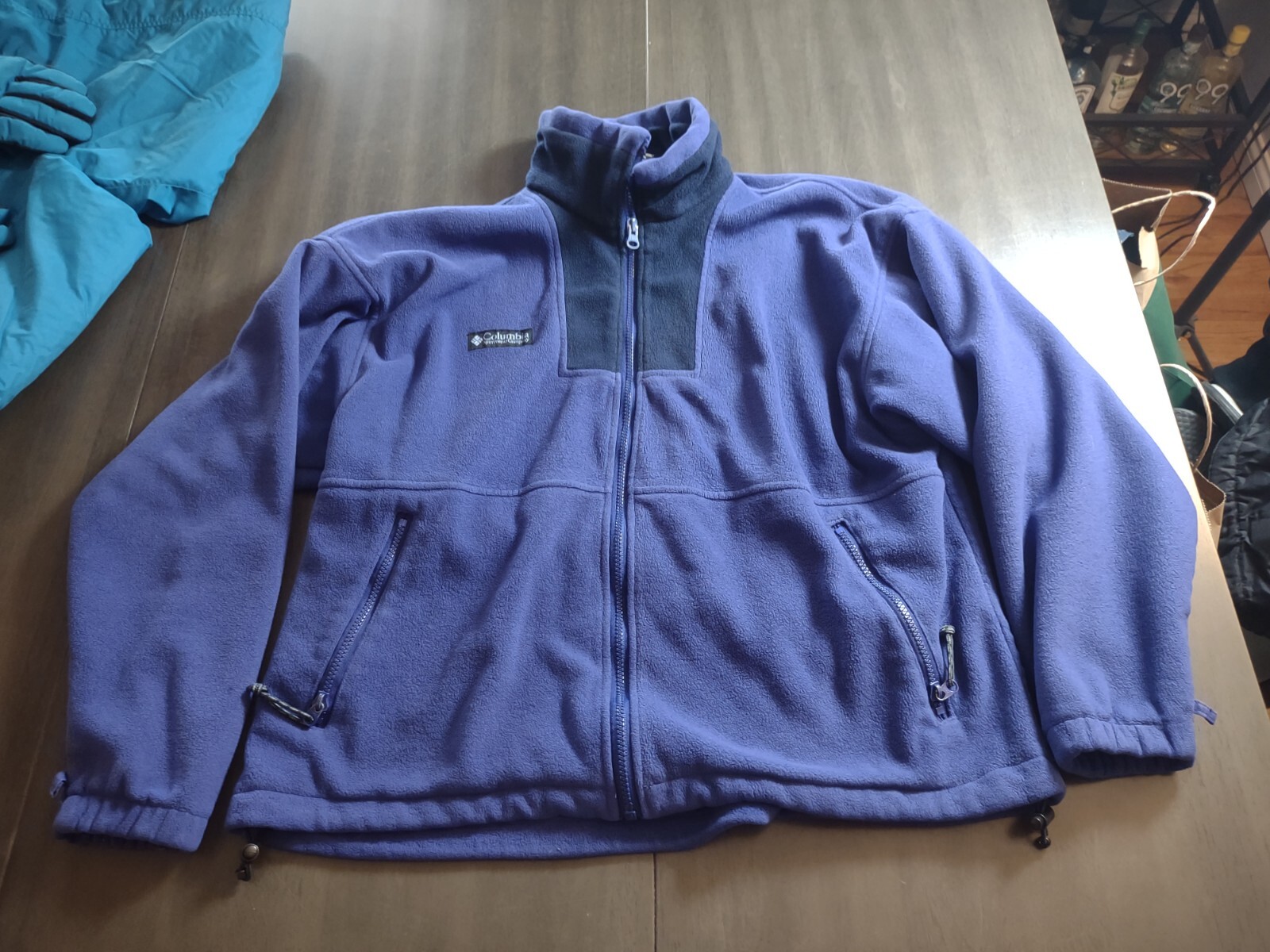 VTG Columbia Bugaboo 3-n-1 Ski Jacket & Pant Set w/ Gloves TealPurpleBlack Sz L