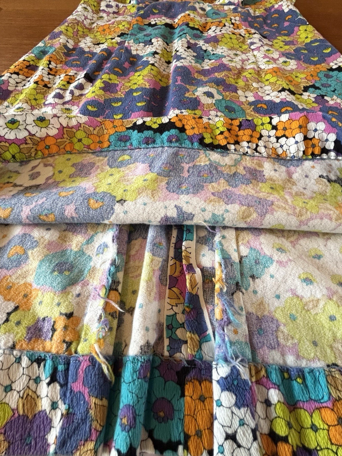 Vintage Hawaiian Dress 100% Cotton Made In Hawaii Floral Double Pleated Back