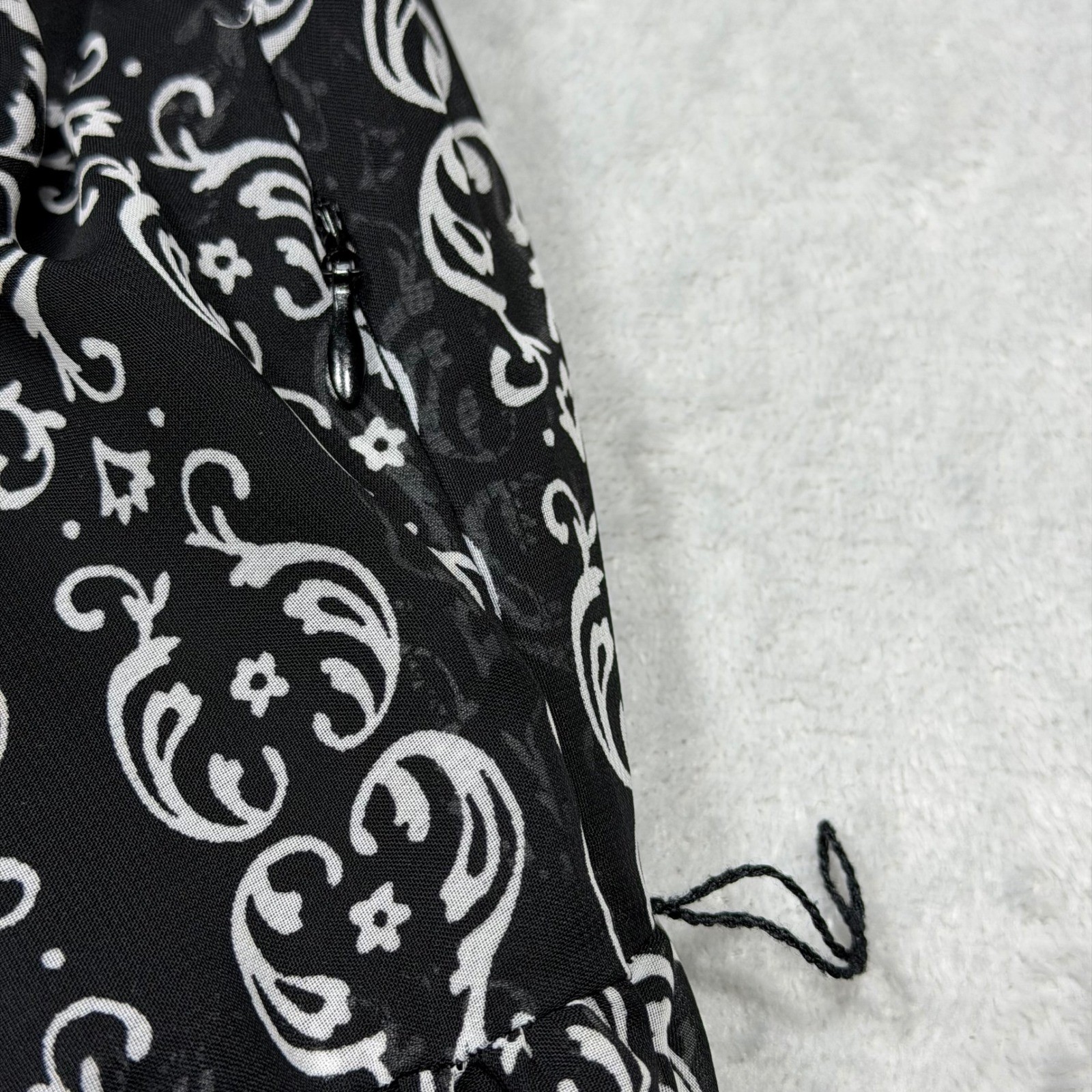 Vintage 90s Black White Dress Cardigan Set Studio I Petite 16P XL Dark Academia