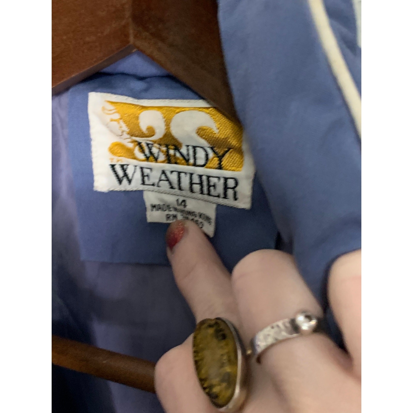 Windy weather winter blue 1980 jacket coat 14