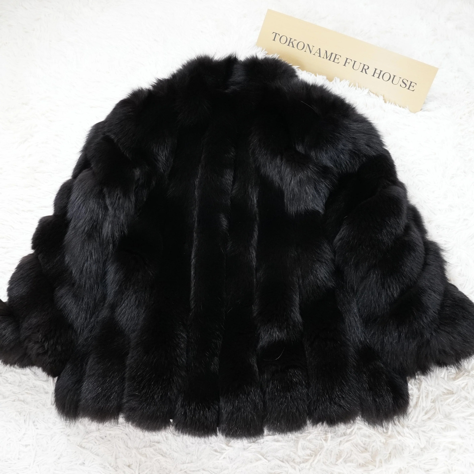 ROYAL SAGA FOX Black dyed Fur Coat – Genuine Vintage Fur From Japan