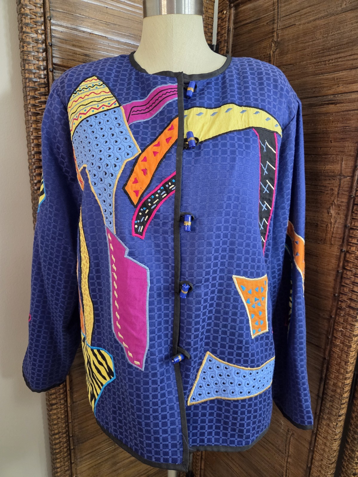 Vintage 80s Allure Boxy Jacket Classic 80s Applique Size L