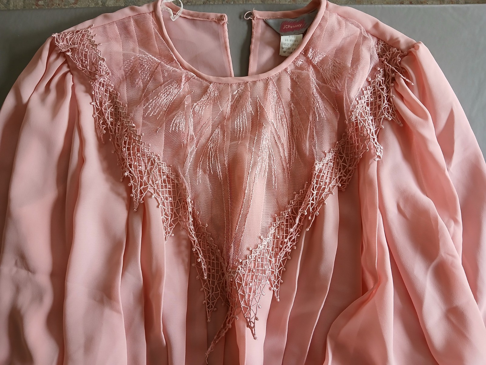 Vintage JCPenney Skirt &Top Set Pleated with side sash Pink size 18