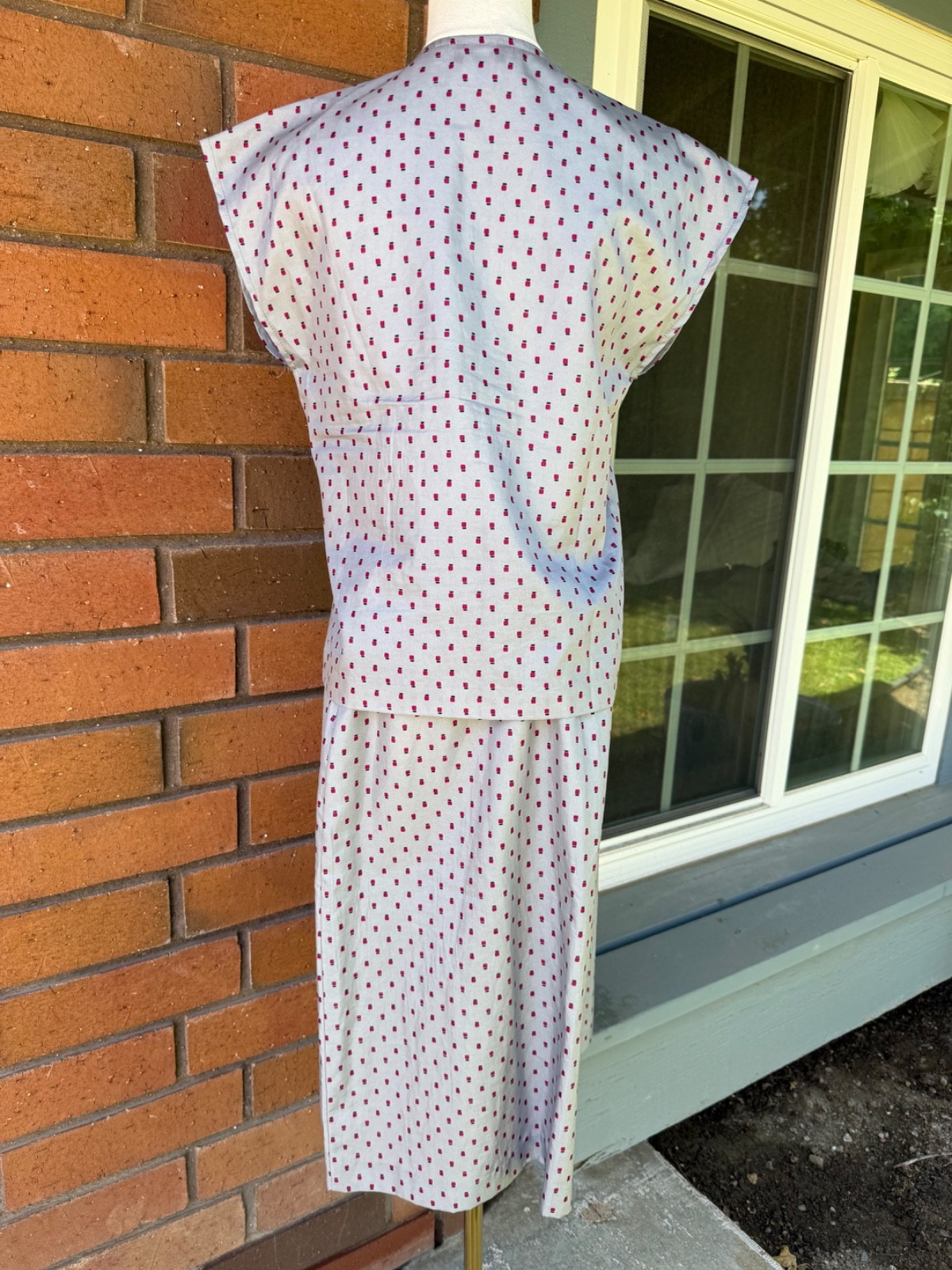 Jerell of Texas Pance 1970s Two Piece Set Polka Dot Skirt Top | Size 9