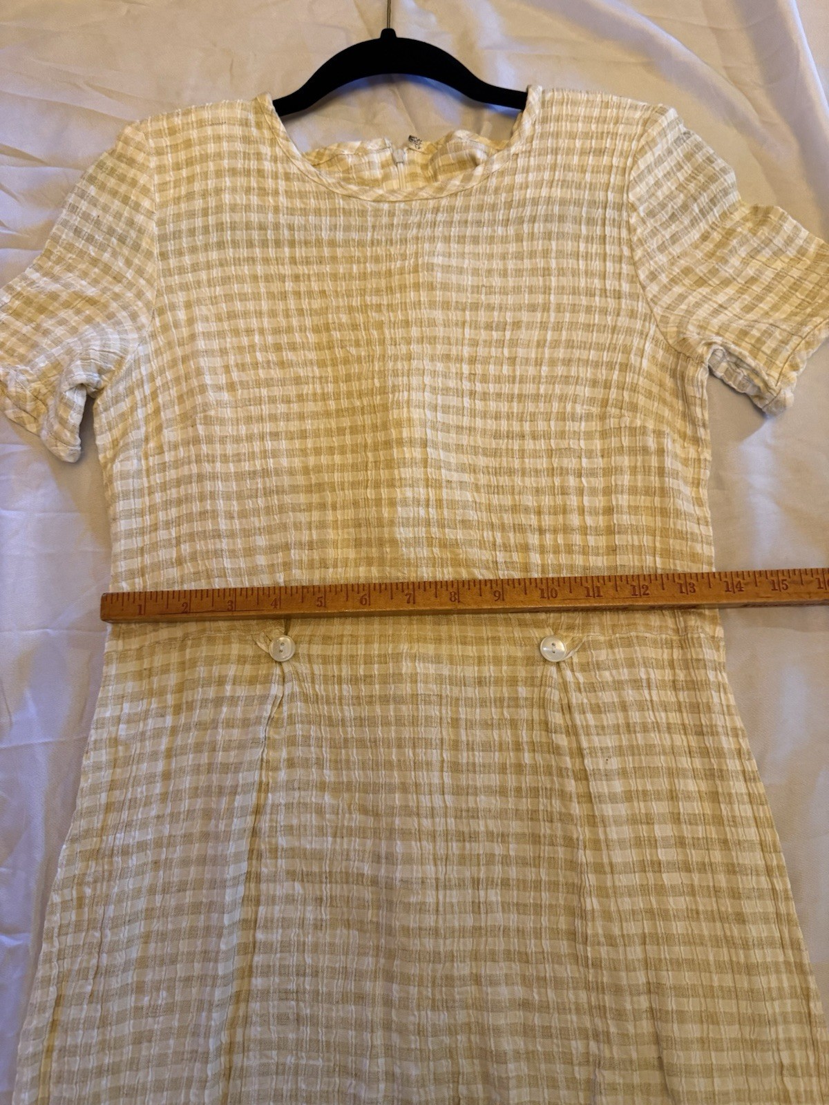 Vintage Talbots Yellow Gingham Dress Size 10 Made In USA
