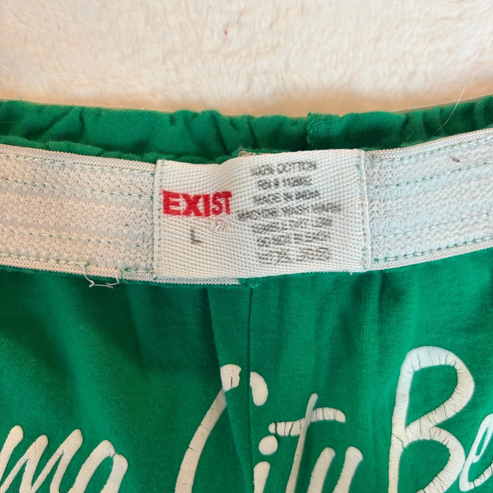 Vintage Y2K Fold Over Booty Shorts Green Panama City Beach Florida EXIST Size L