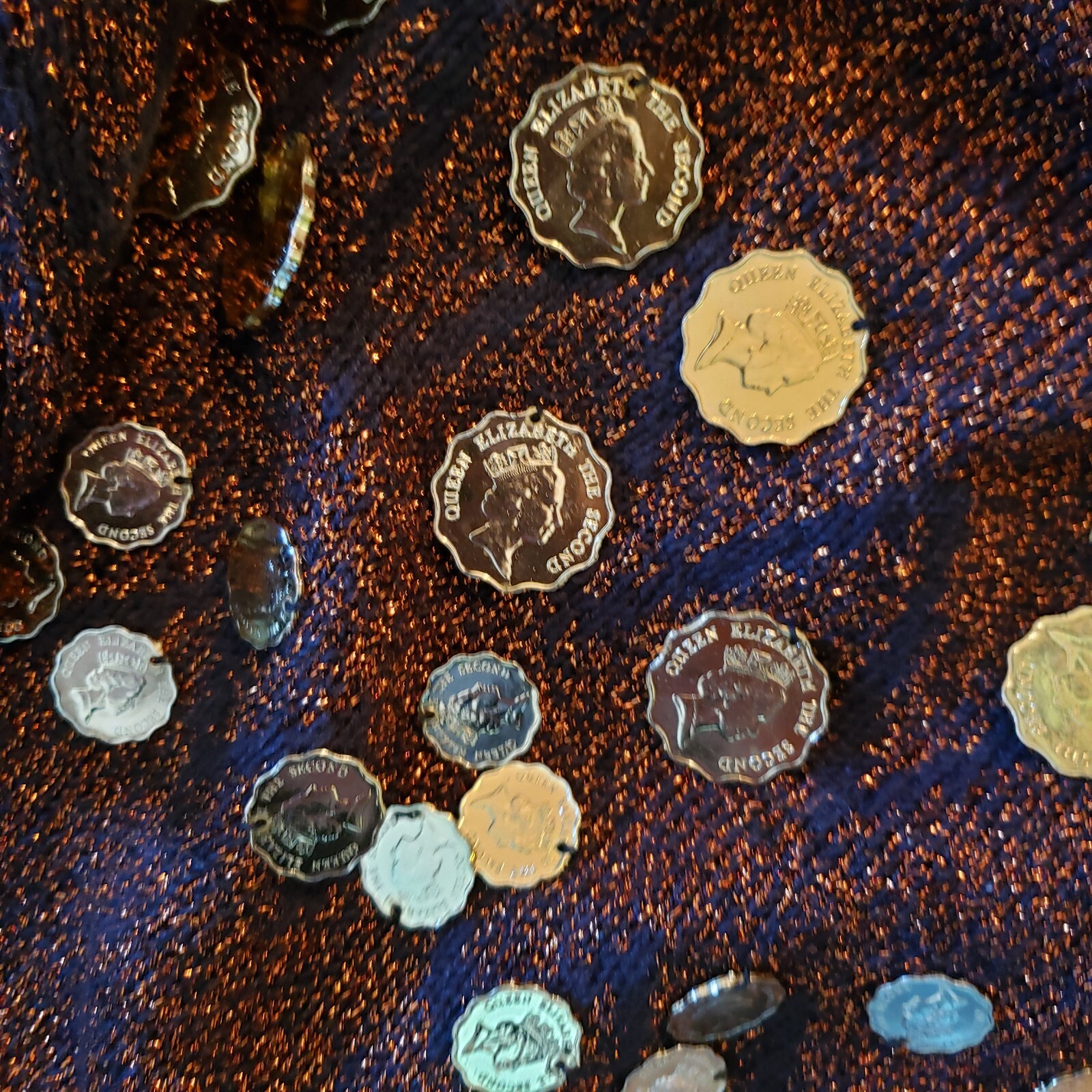 Bonnie Boerer & Co. Vintage 80’s sparkle coin Sweater kitsch maximalism Glam