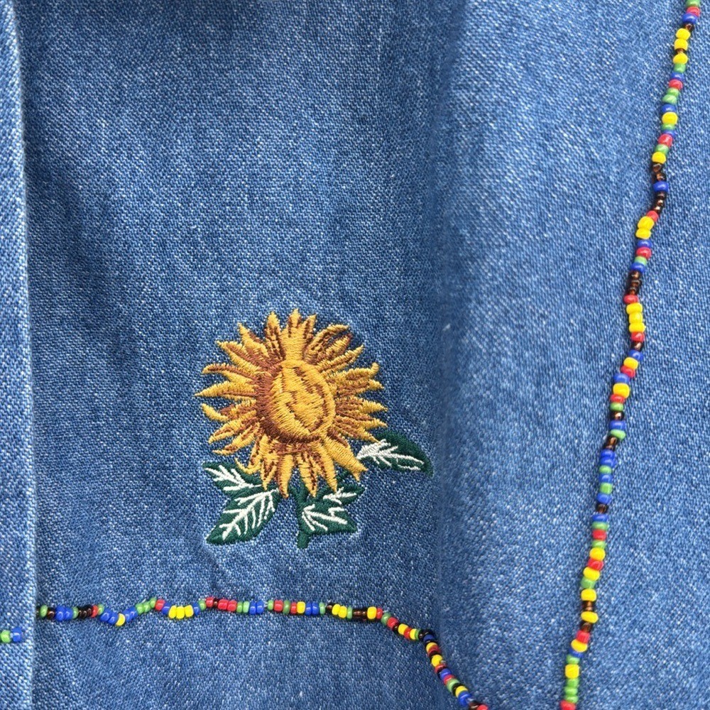 The Eagle’s Eye VTG Native American Denim Button Down Shirt Size Medium