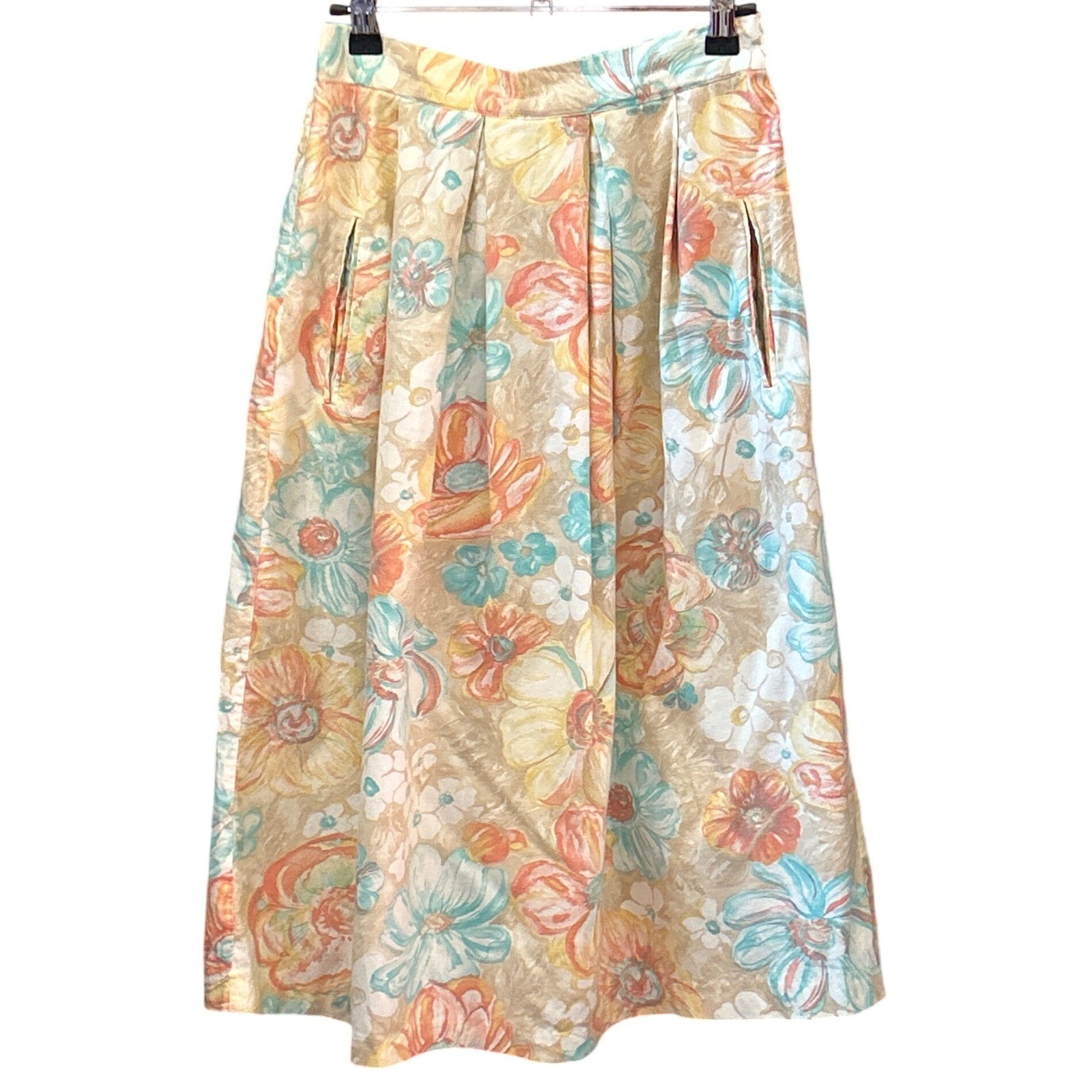 Vintage JCPenney Fashions Floral Midi Skirt Cottagecore Grandmacore Botanical