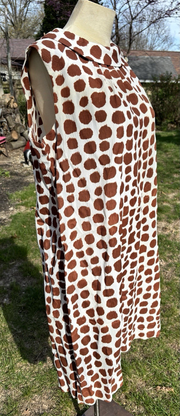 VTG 60s Mod Shift Mini dress Sz L Retro Go Go Mod Cay Artley 40x38x48″