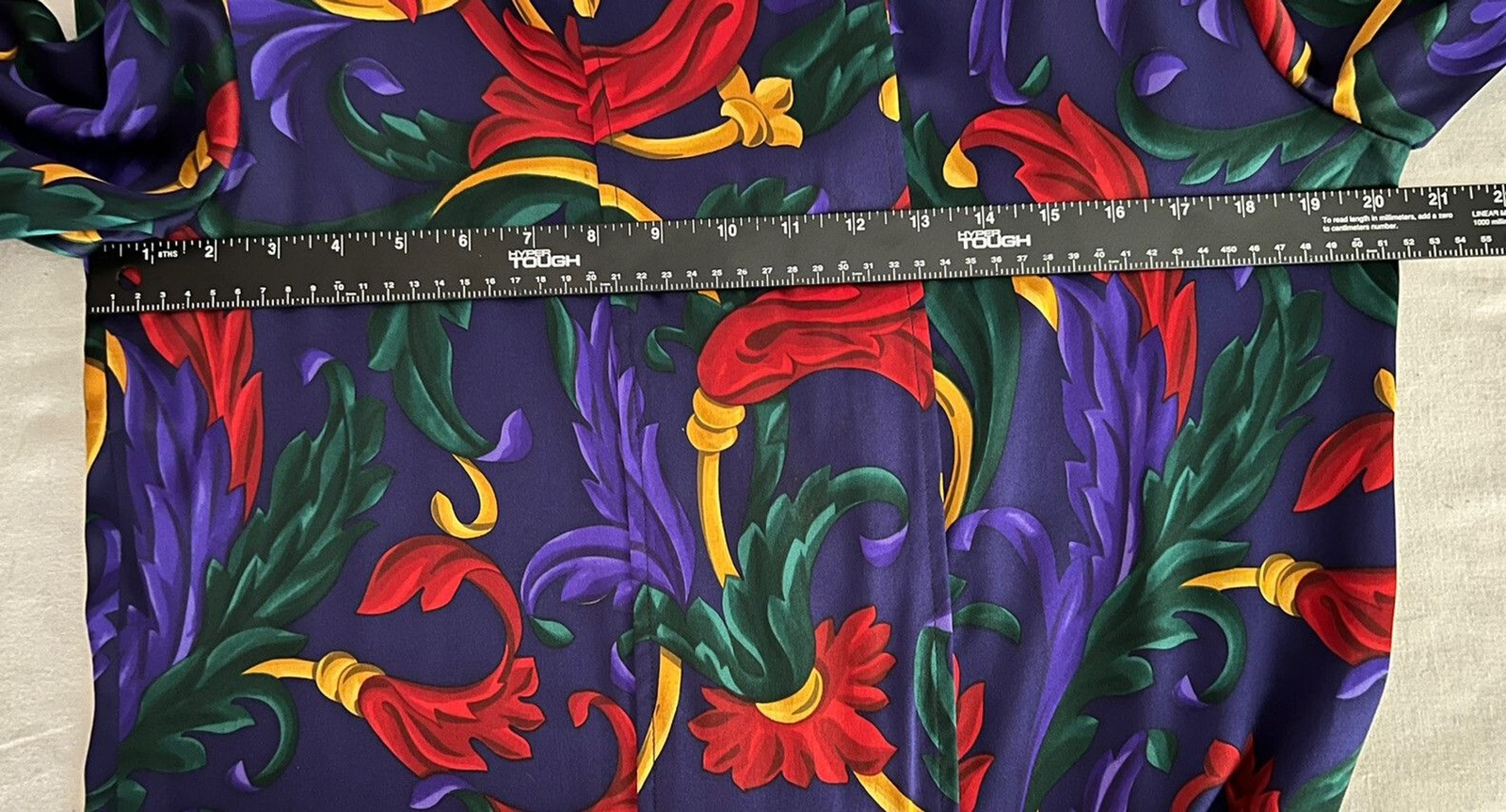 Gloria Sachs Multicolored Floral & Swirl green Red purple Button Up blouse Sz 10