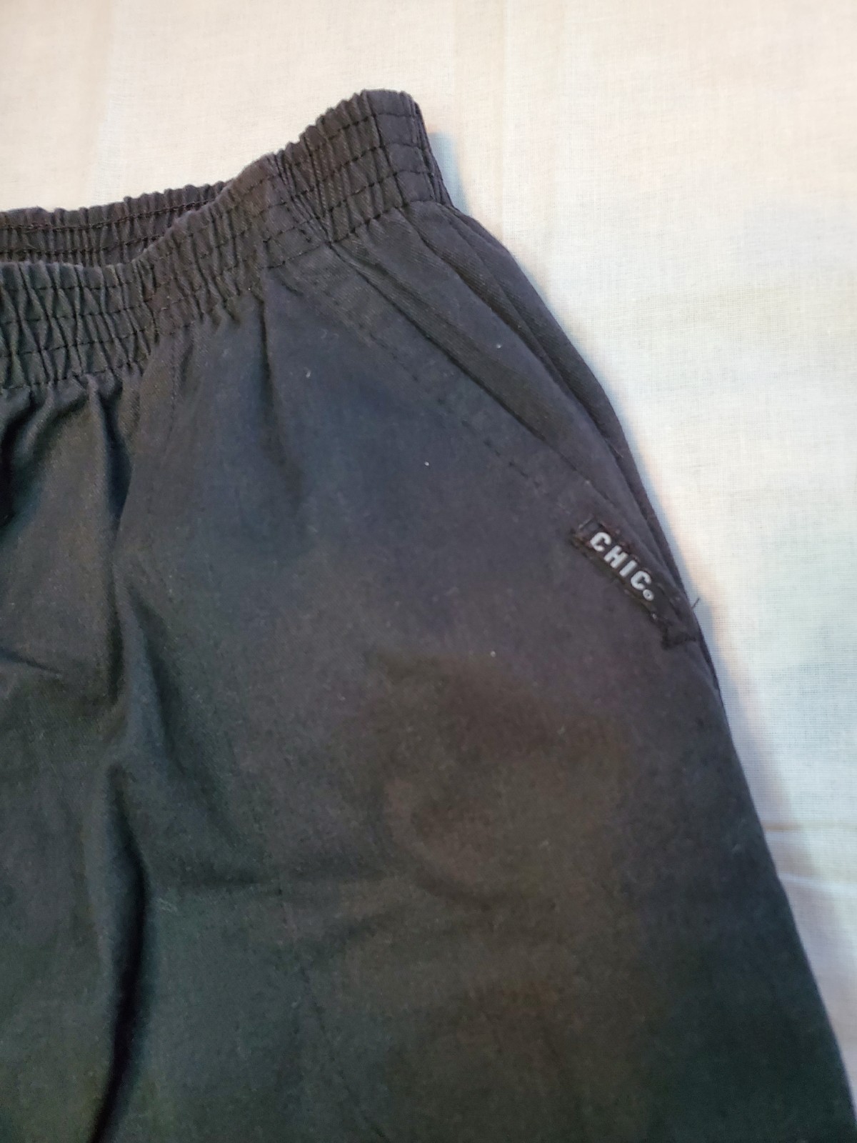 Vintage Chic Pants Womens 14 PETITE Black Pull On Elastic Waist Straight Casual