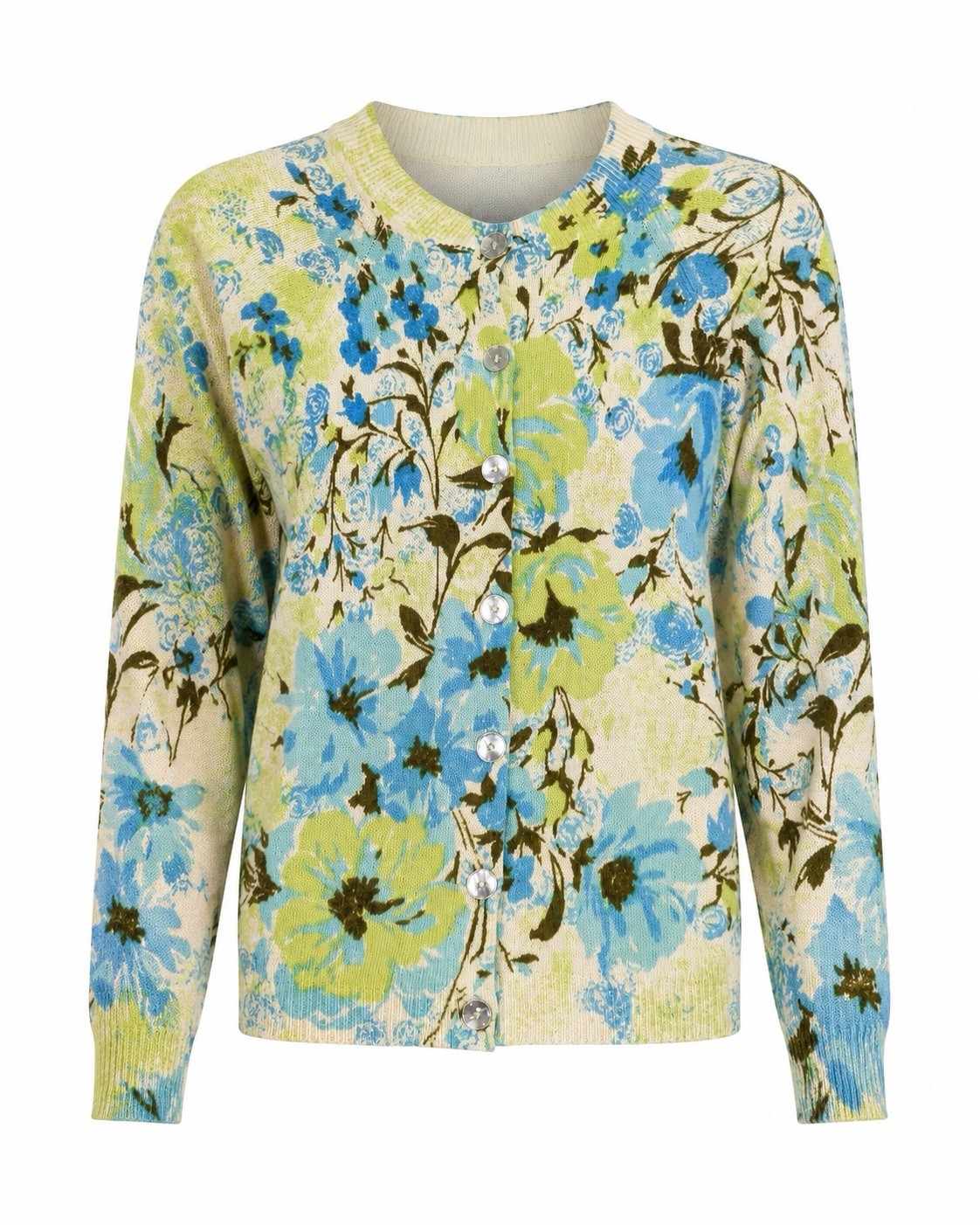 Vintage Kingsley Cardigan Sweater Small Yellow Floral Academia Librarian