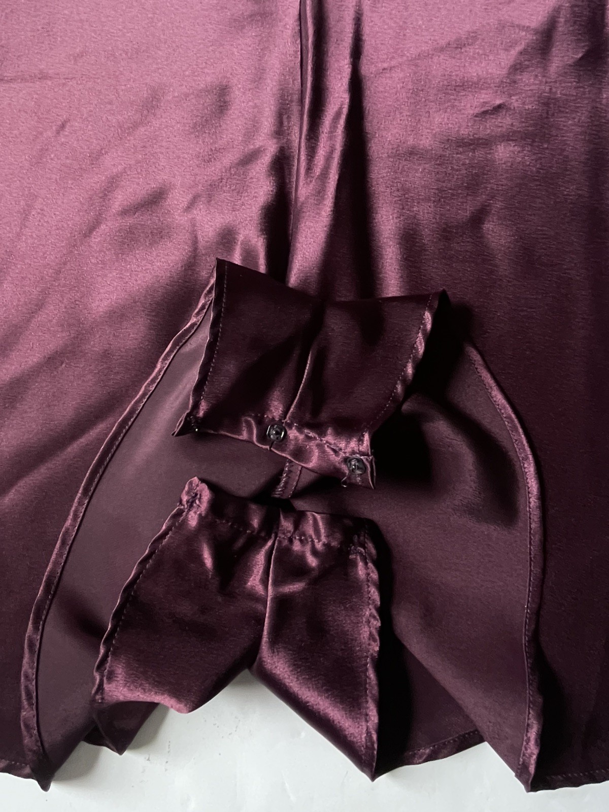Vintage Burgundy Wine Satin Romper Slip TEDDY Lingerie Lace Snap Crotch Sz Sm