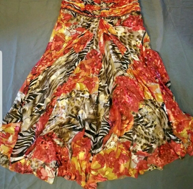 Sherry Haute couture SIZE 4 Colorful Embellished Womens Beautiful Gown dress B10