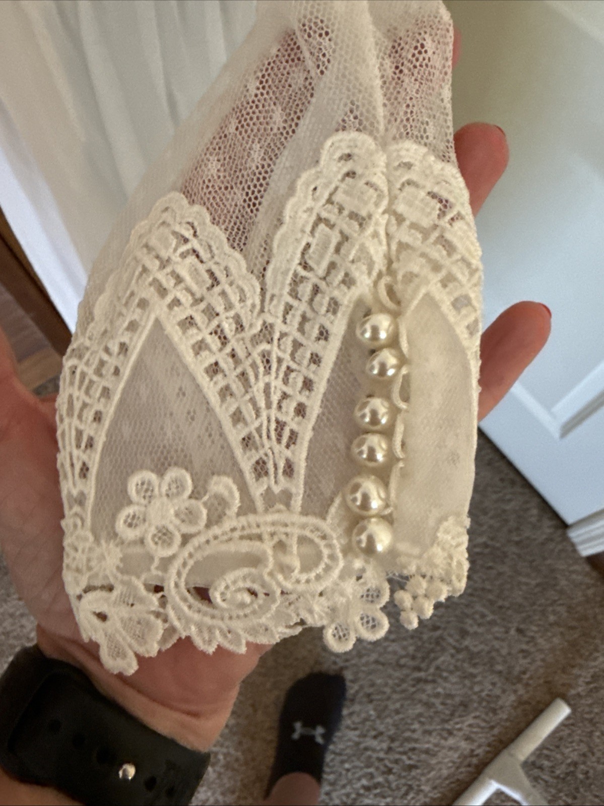 Alfred Angelo Vintage 1970’s Victorian Revival Prairie Chic Lace Wedding Dress S