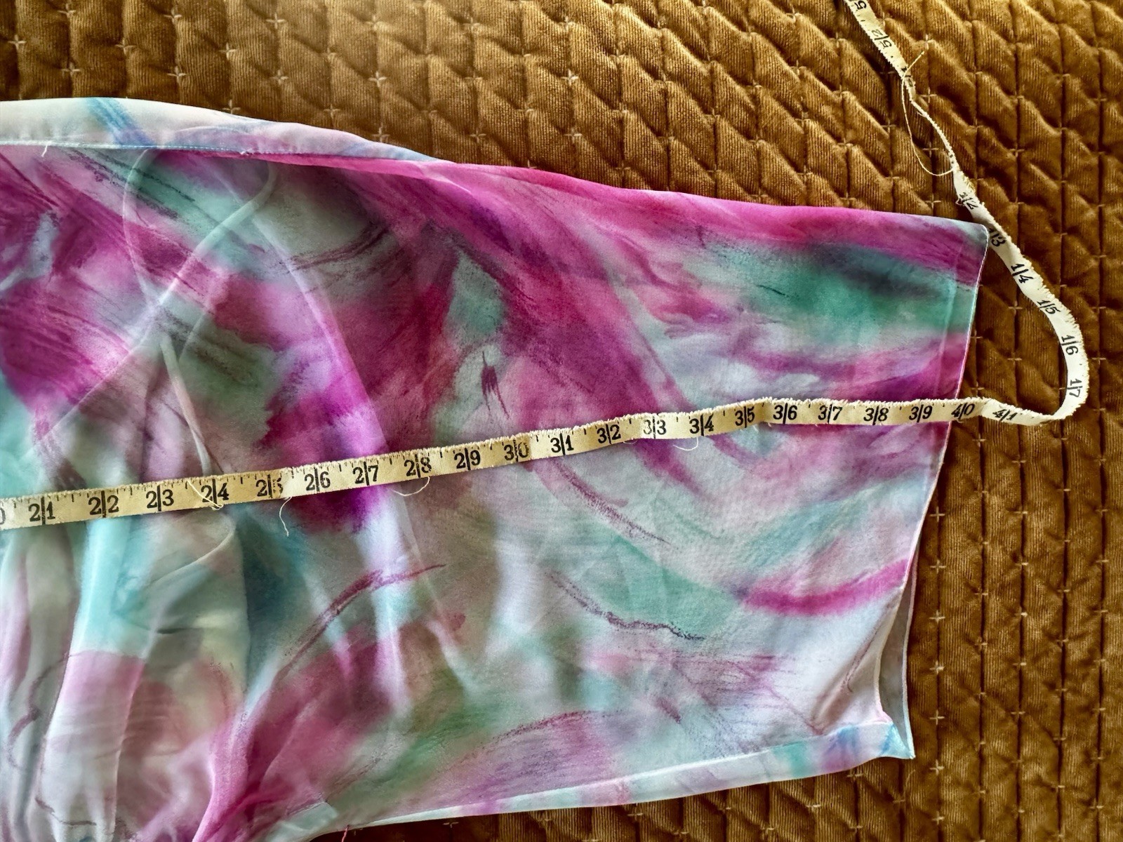 Vintage Victor Costa Ltd. Watercolor Floral Chiffon Maxi Dress & Slip Size 5/6