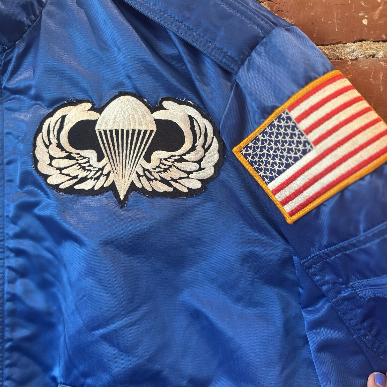 Blue Airborne Bomber Jacket, So Cal, All Thr Way Listos