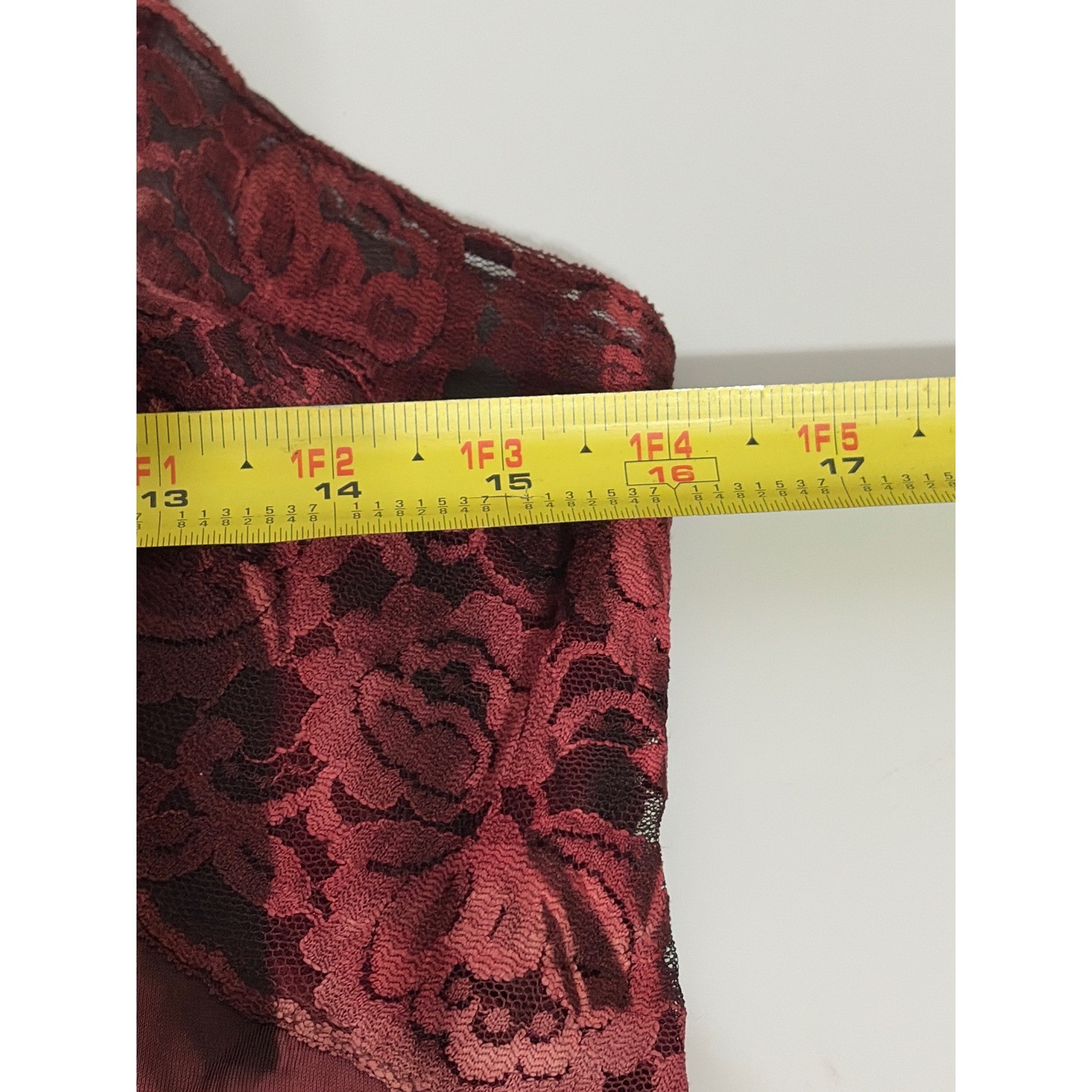 VTG Burgundy Lace S Slip Dark Romantic Goth Vampire Fairy Tie Dye Burgundy Y2K
