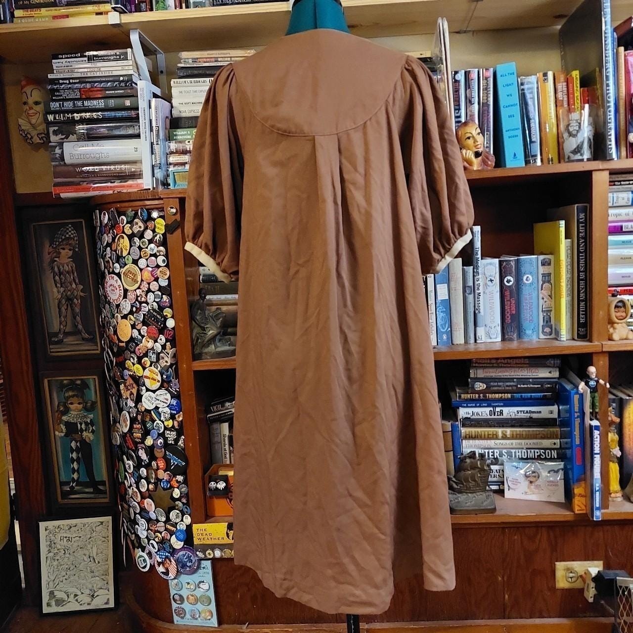 Vintage 70’s brown and tan house dress.
