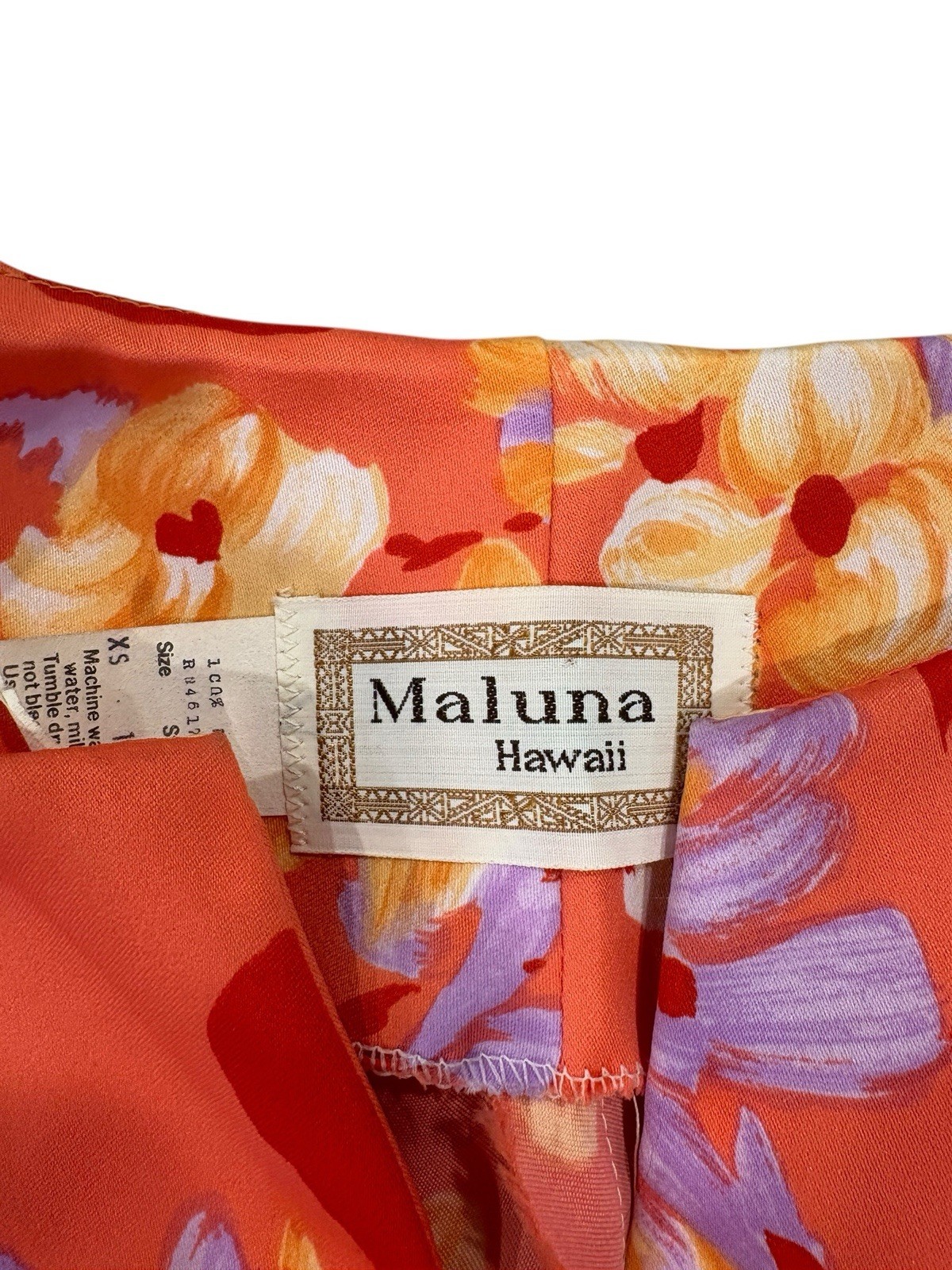 Vtg Maluna Hawaiian Dress Shirt Mod Midi Tropical Resort Vacation