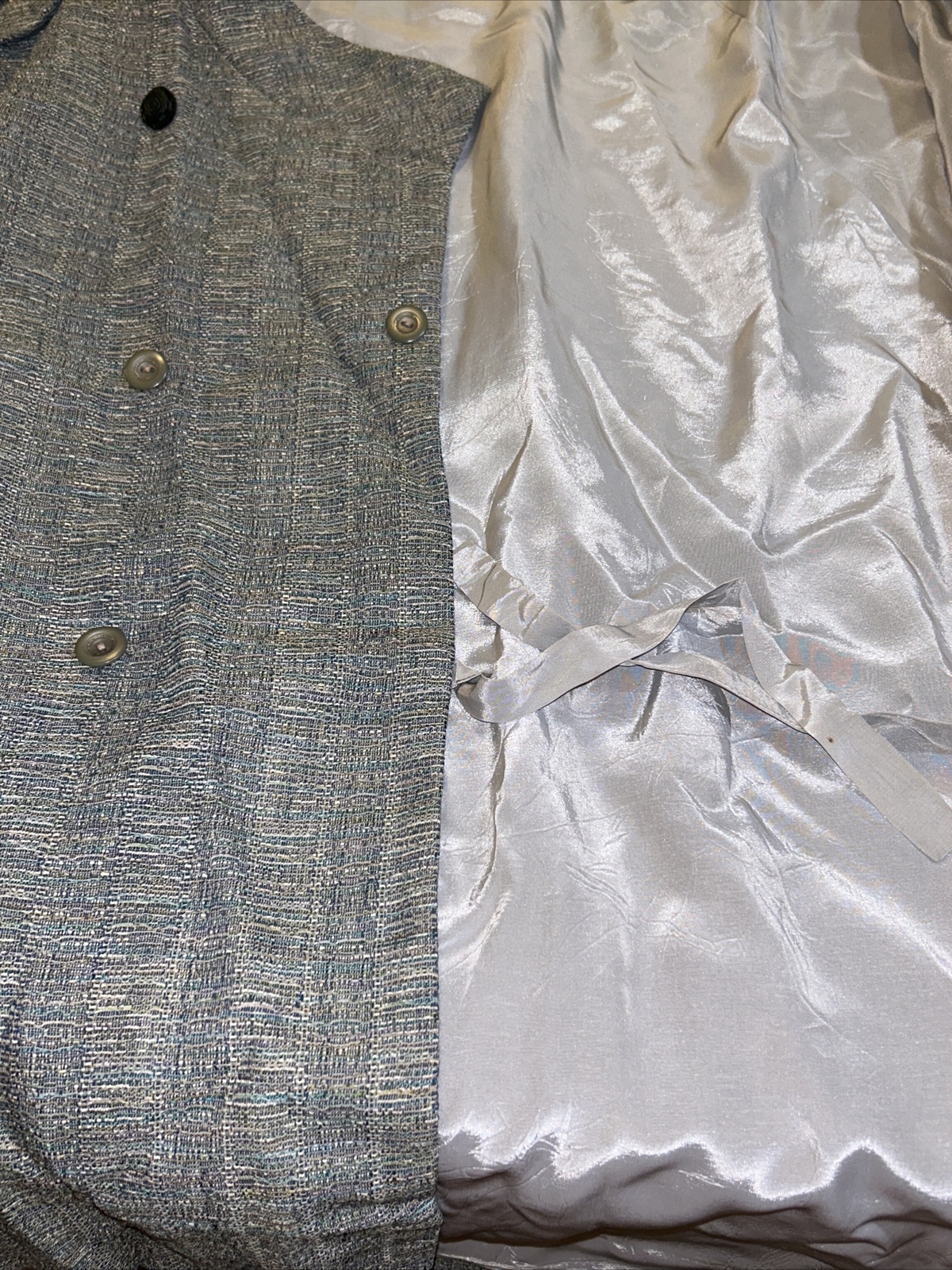 Yokohama Tokashimaya Gray Button Jacket Blazer Inner Tie Wide Sleeves Roomy