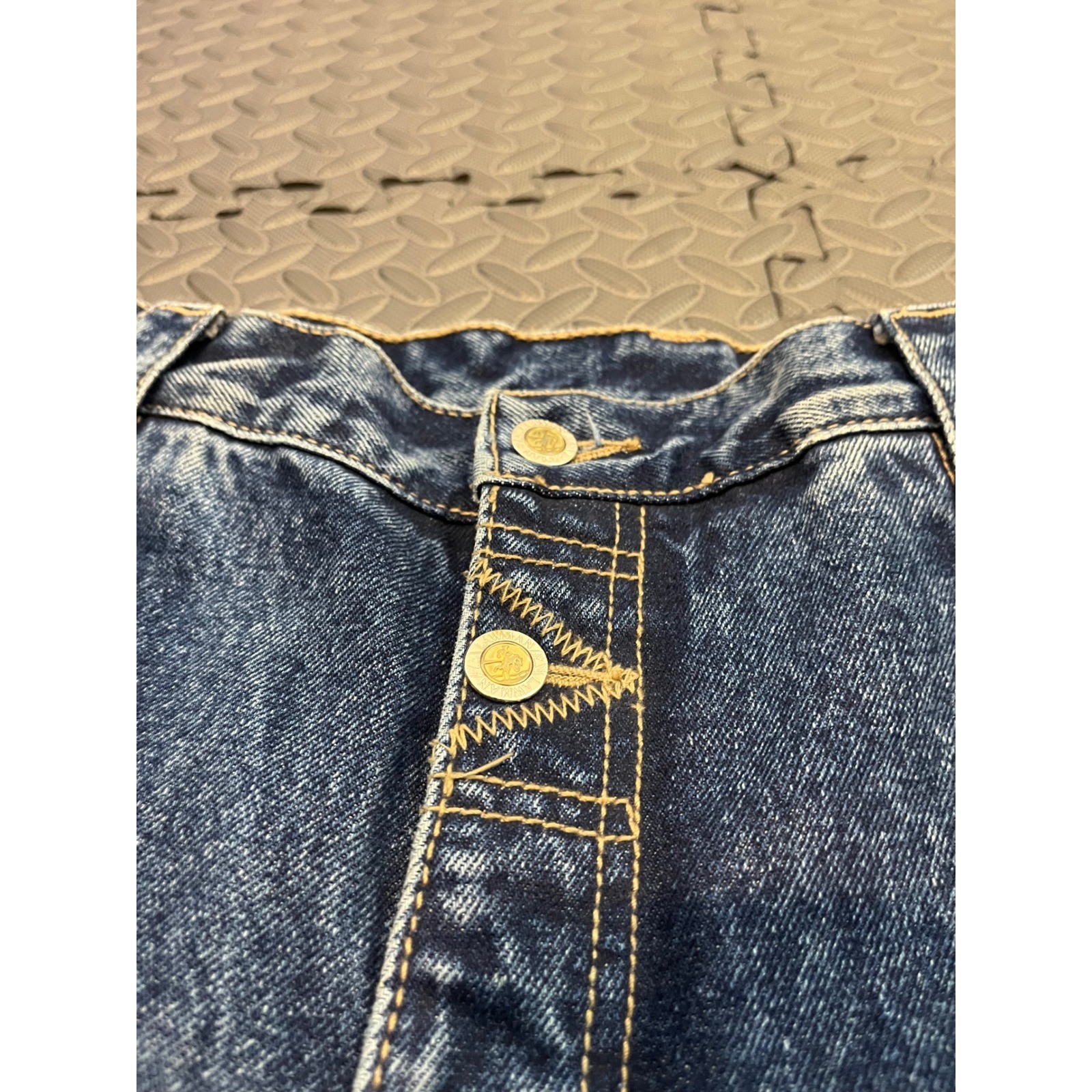 Lawman Western Jeans Womens 21/22 Blue Relaxed Fit High Rise Studded 90s Vintage