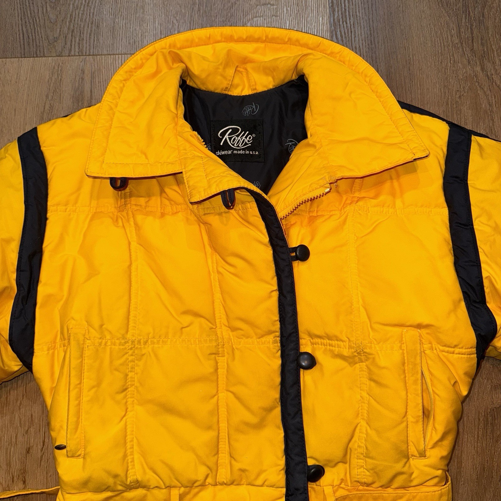 Vtg 70s 80s Roffe Ski Jacket Duck Down Fill Apres Snow Bunny Coat Womens Medium