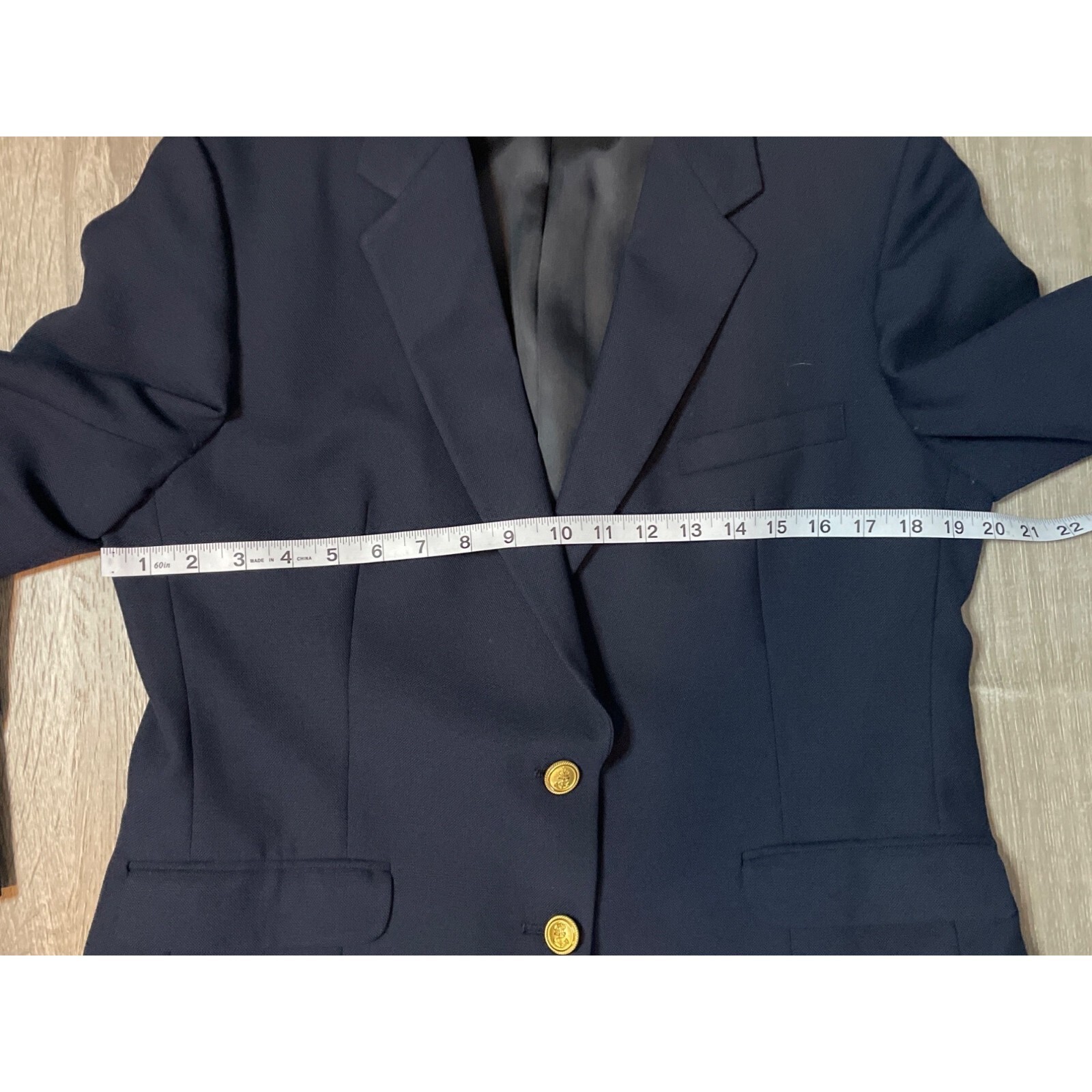 Vintage 90s Y2K Lady Beall Navy Blue Nautical Womens Blazer with Gold Buttons