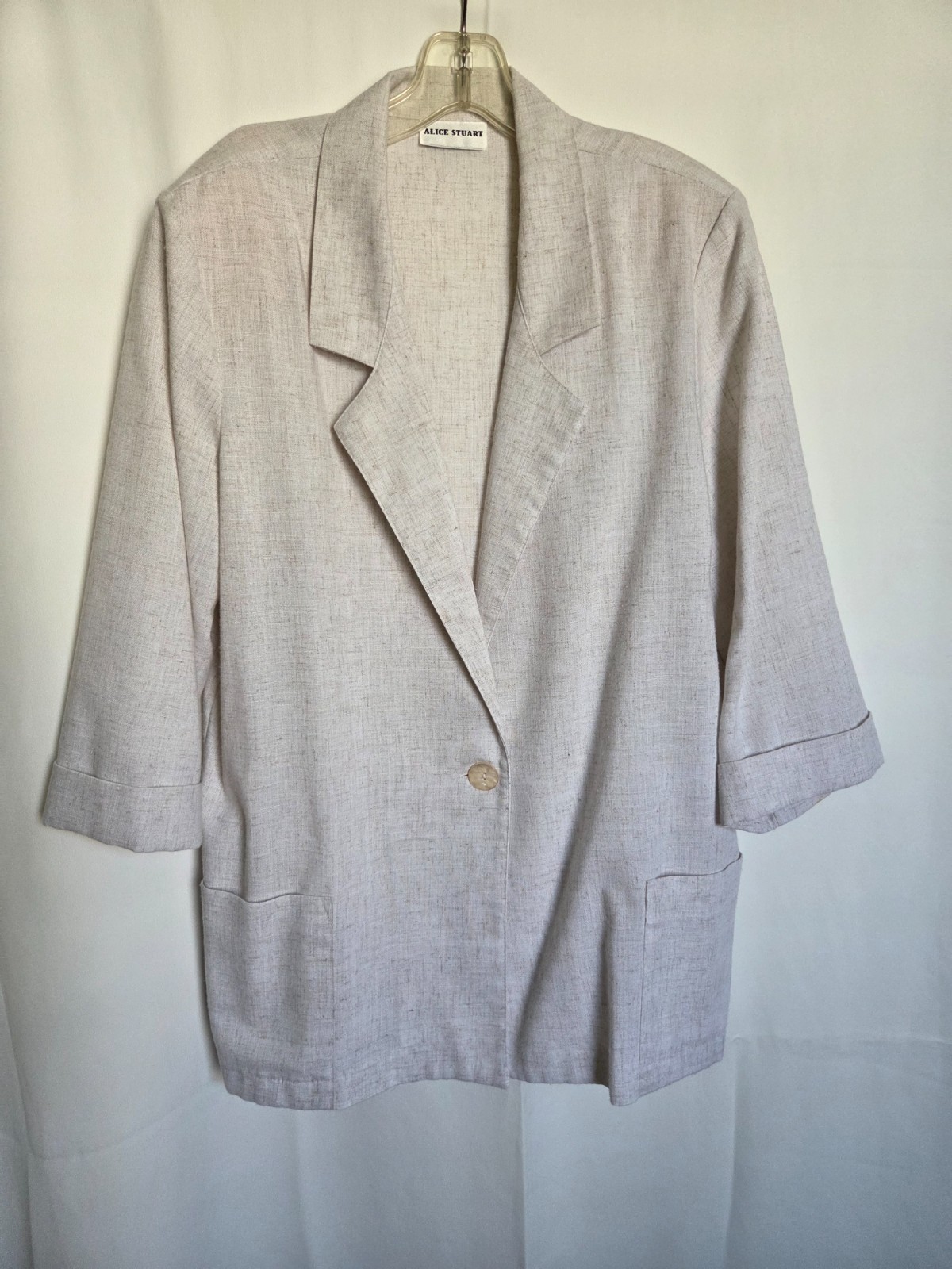 Vintage Alice Stuart Women’s Blazer Jacket USA One Button Ivory