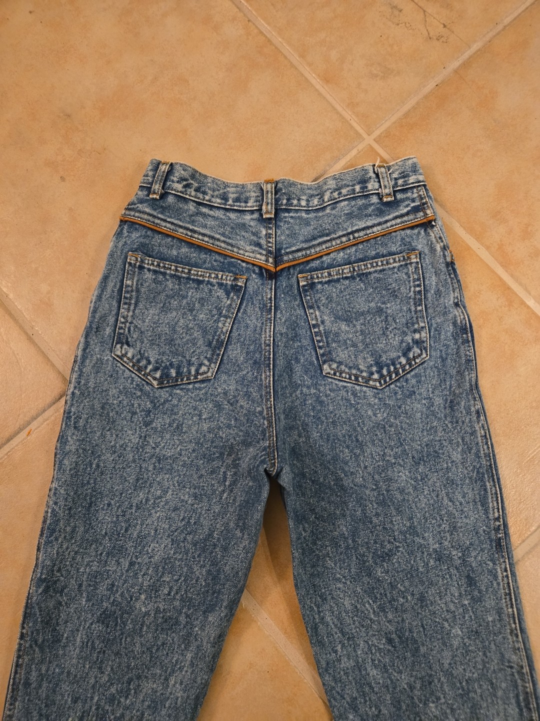 Vintage 80s Rio by Stephen Mardon Mom Jeans High Rise Taper Leg Leather Trim W26