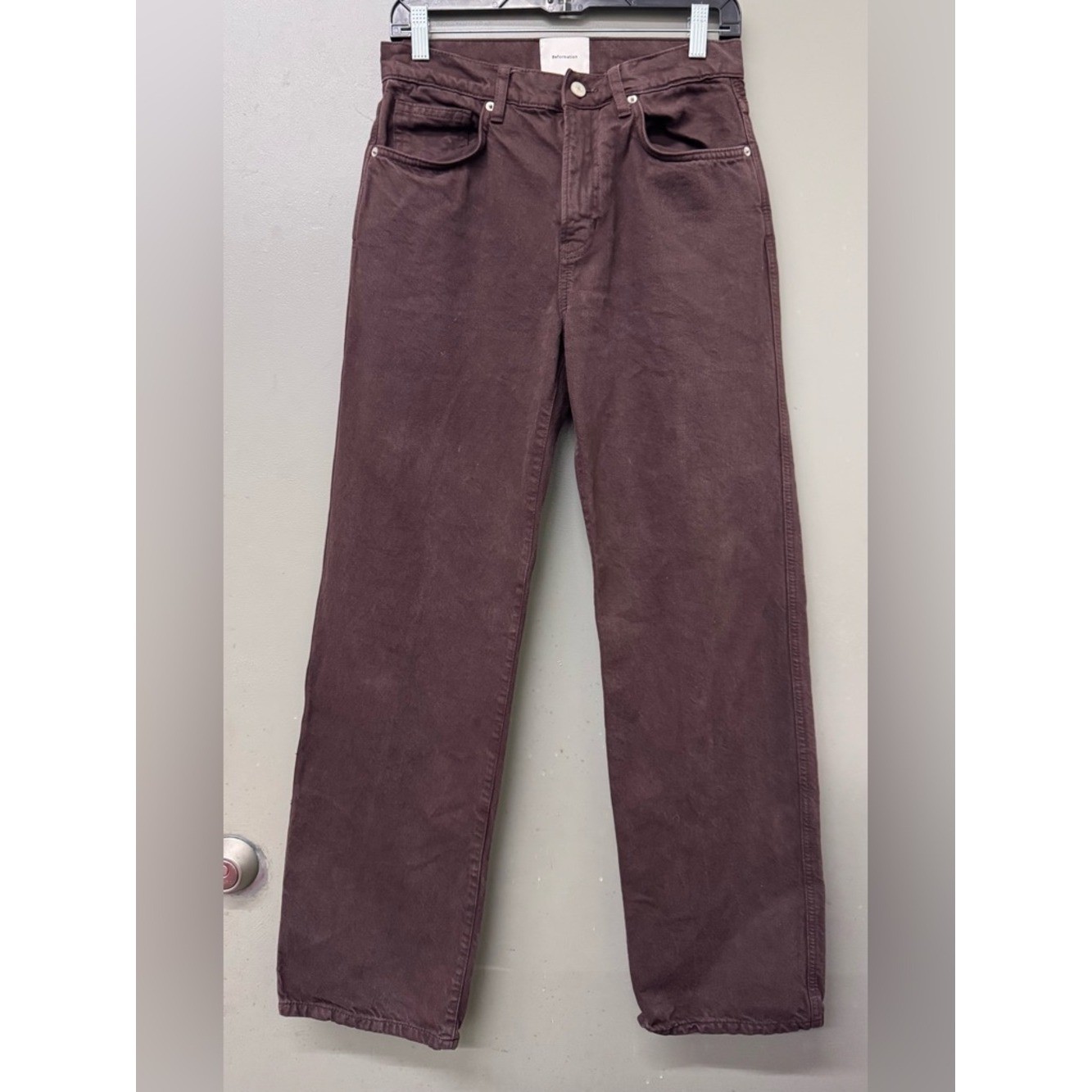 Reformation Val 90s Mid-Rise Straight-Leg Jeans Chocolate Brown Womens 26