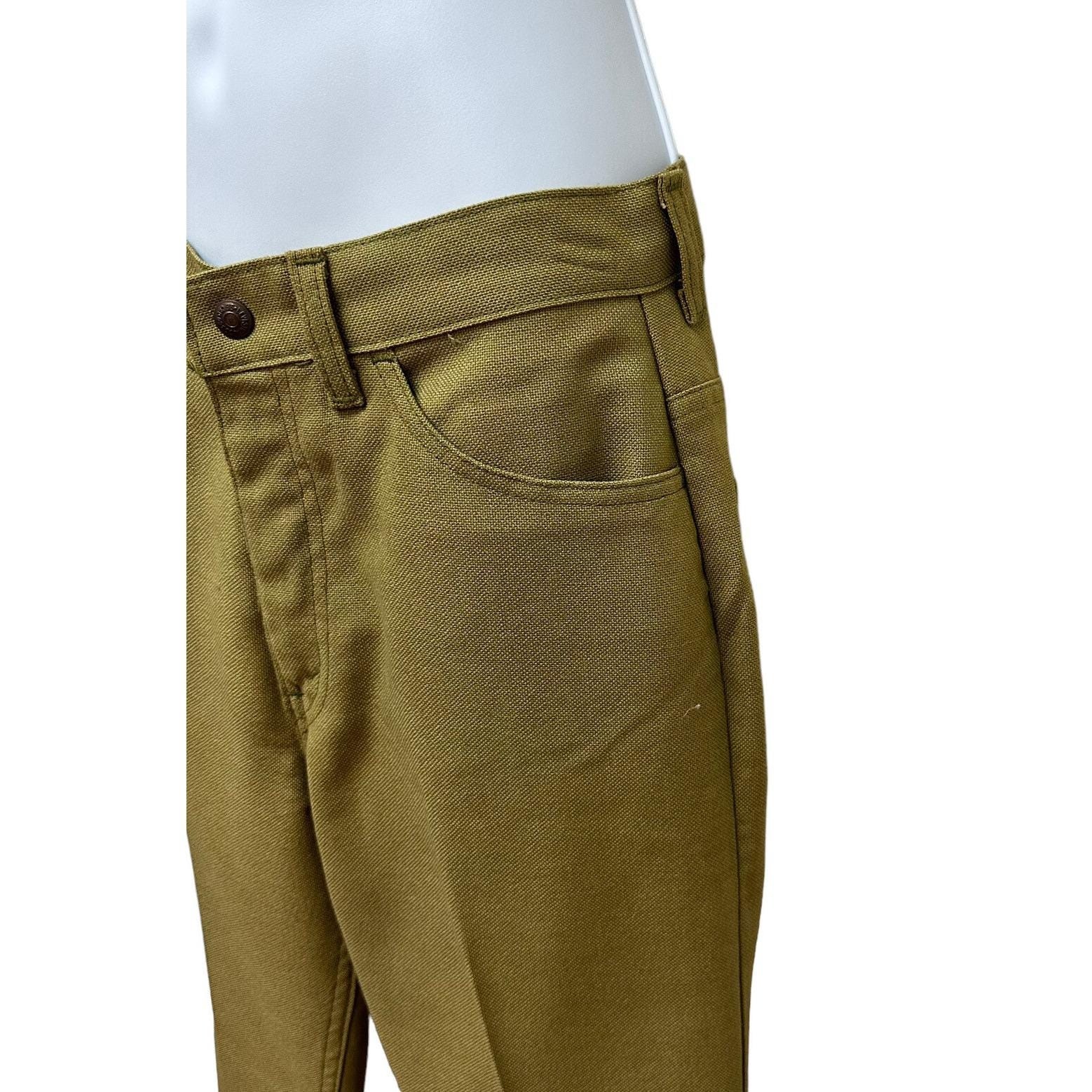 Vtg Levi’s for Gals Sta-Prest Big E Avocado Green Pants Jeans 27″ Waist NOS