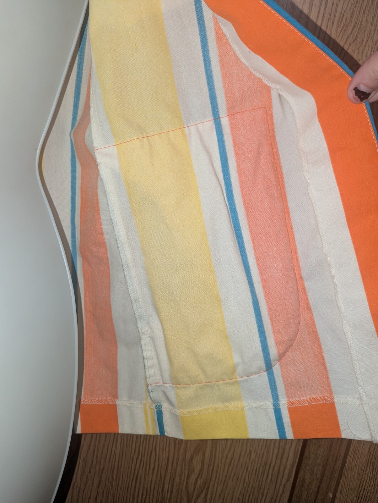 Vintage 70s The Strawberry Plant Dorothy Schoelen Striped Collared Shirt