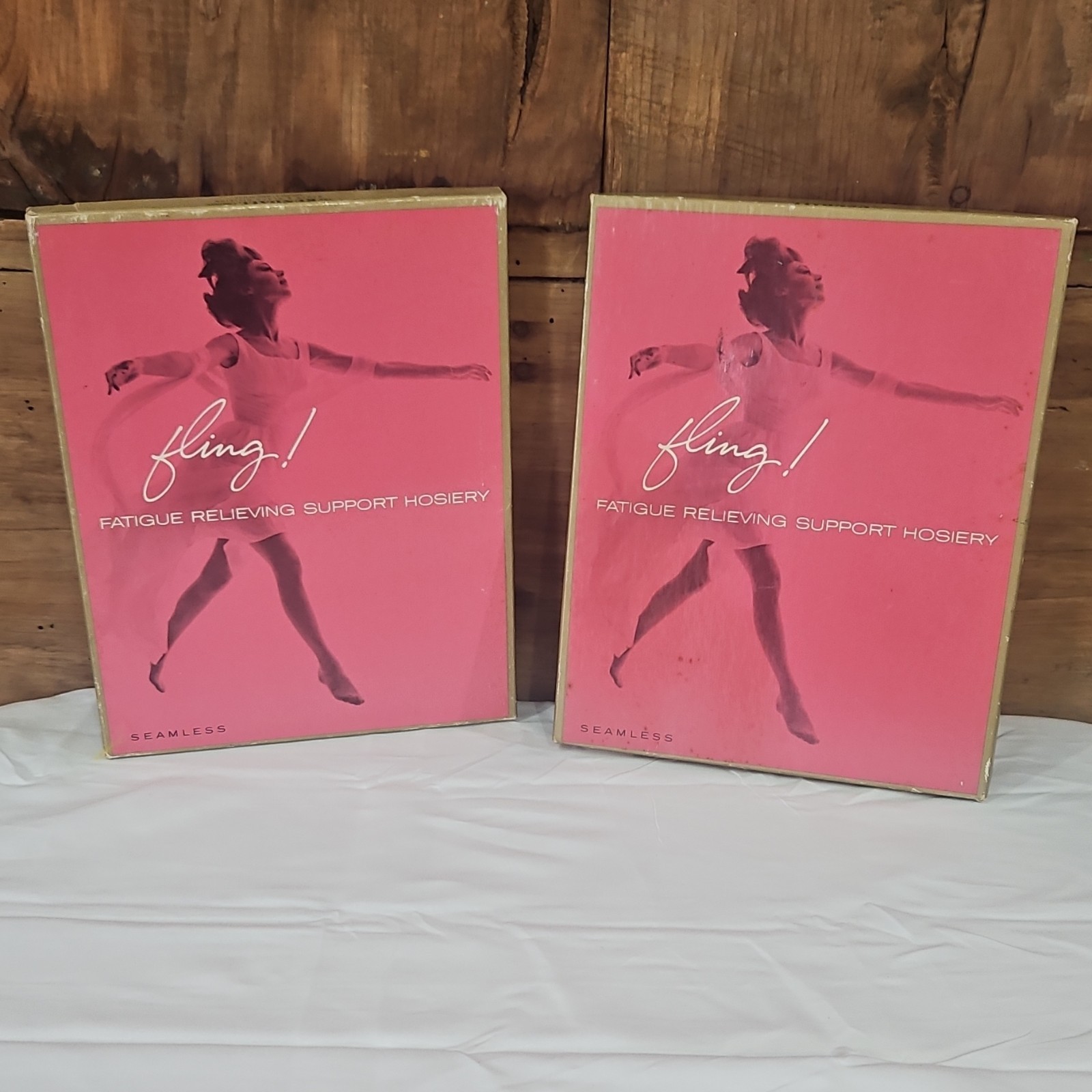 Vintage Fling Fatigue Relieving Support Hosiery Seamless Beige 8½ & 9½ Med NIB