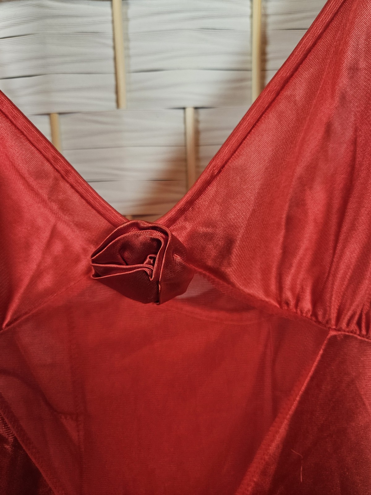 Vintage Jenelle of Hollywood L Red Nightgown Lingerie Classic Romance Glamour