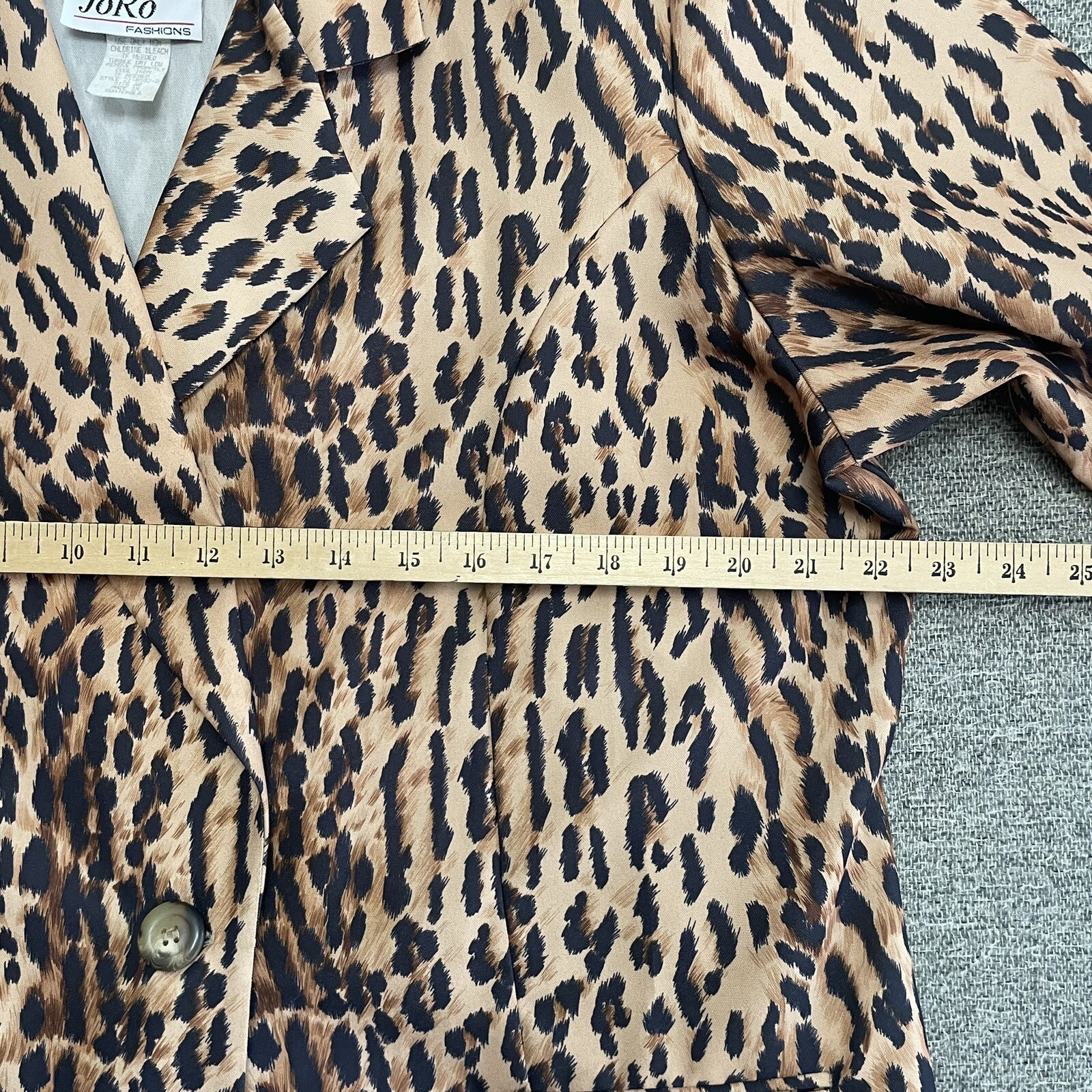 Vintage JoRo Fashions Animal Print Blazer Size 1X Women’s 3/4 Sleeve Leopard