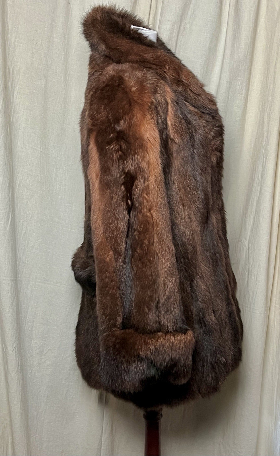 VINTAGE SOFT Reddish Brown NEW ZEALAND OPOSSUM FUR Jacket S/M